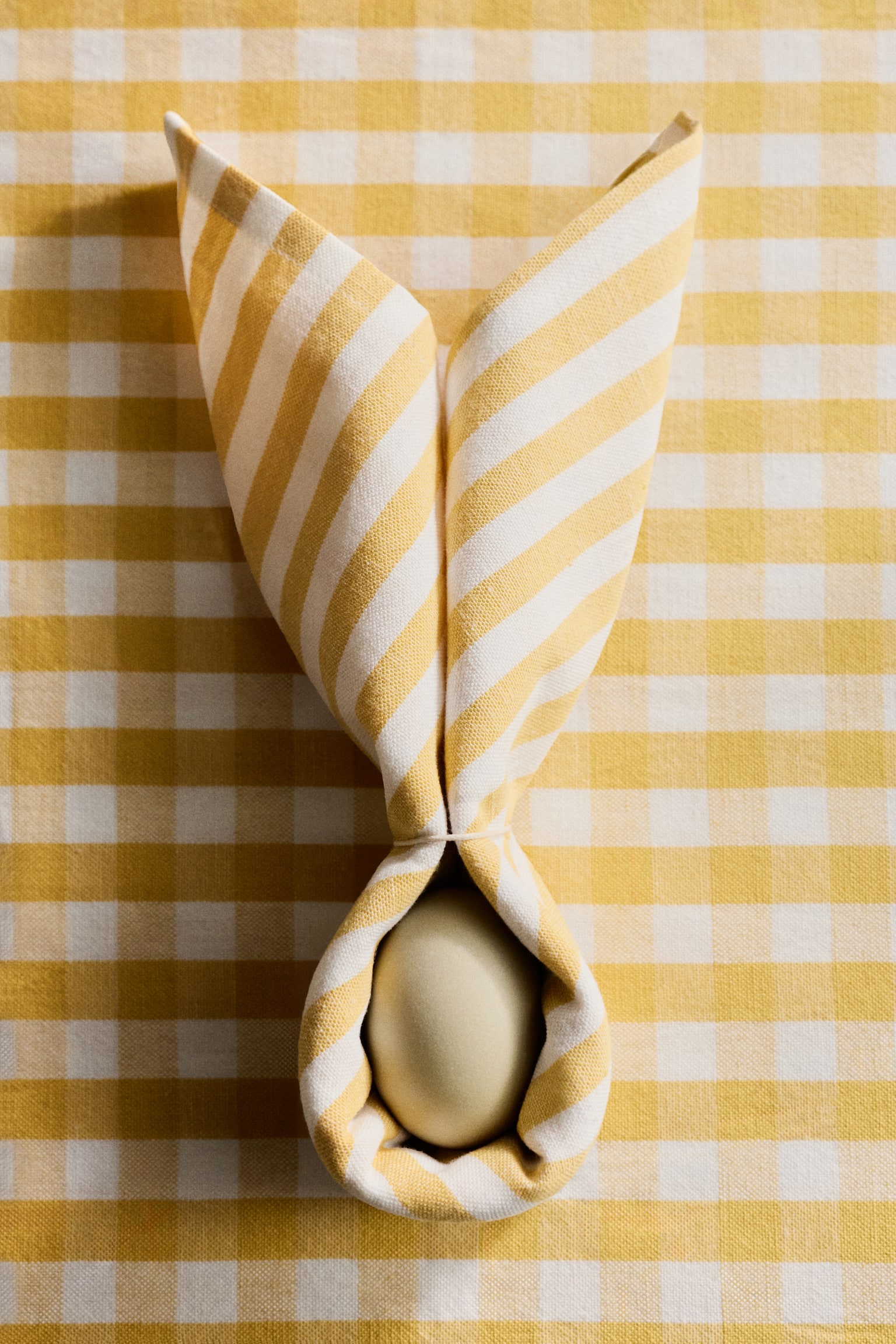 4-pack cotton napkins - Yellow/Striped/Light pink/Striped/Yellow/Gingham check/Dark brown/Gingham check/Terracotta/Gingham check/Green/Gingham check/Light pink/Gingham check/Beige/Gingham check/Terracotta/Striped/Beige/Striped - 2