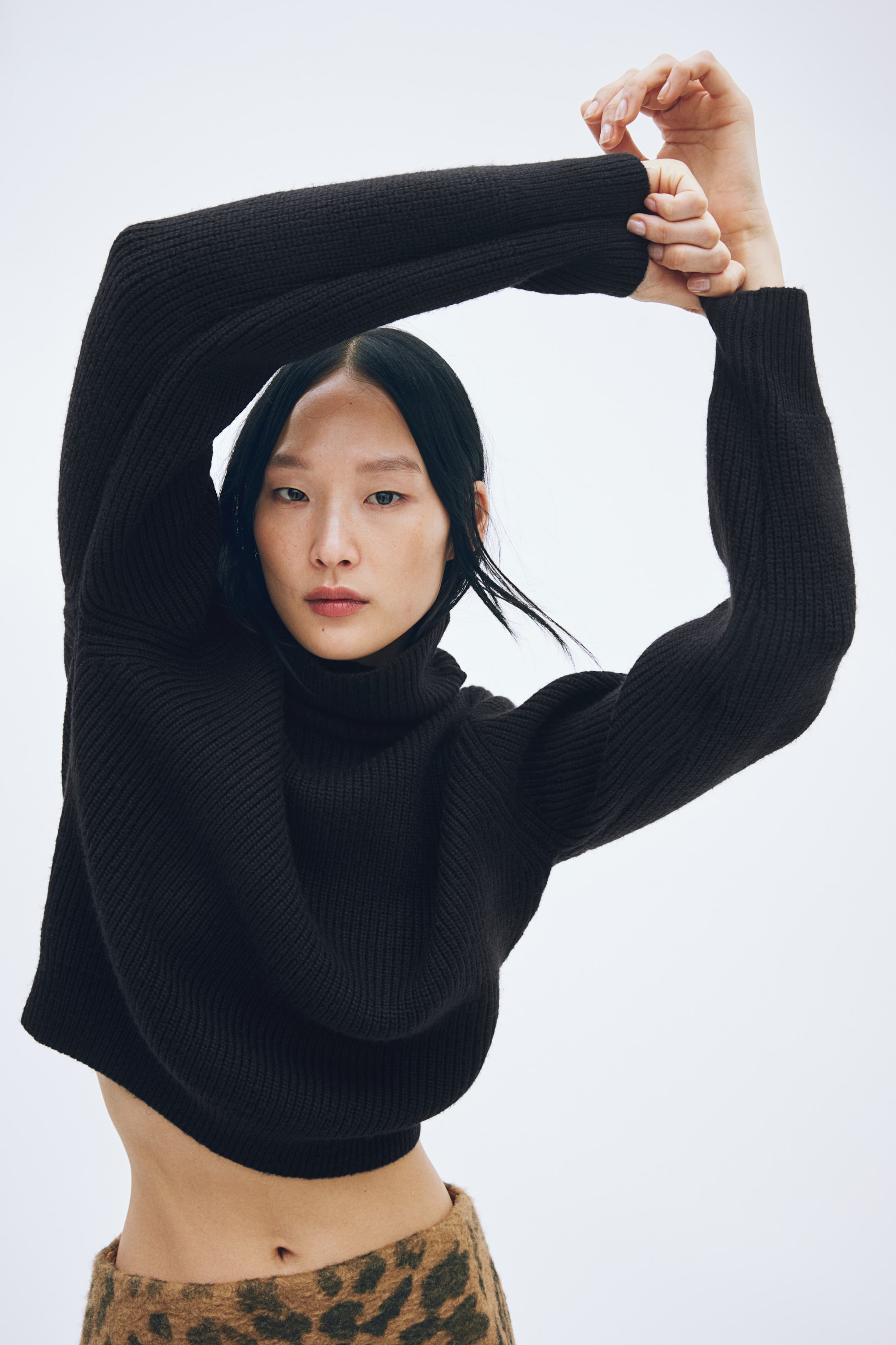 Rib-Knit Turtleneck Sweater