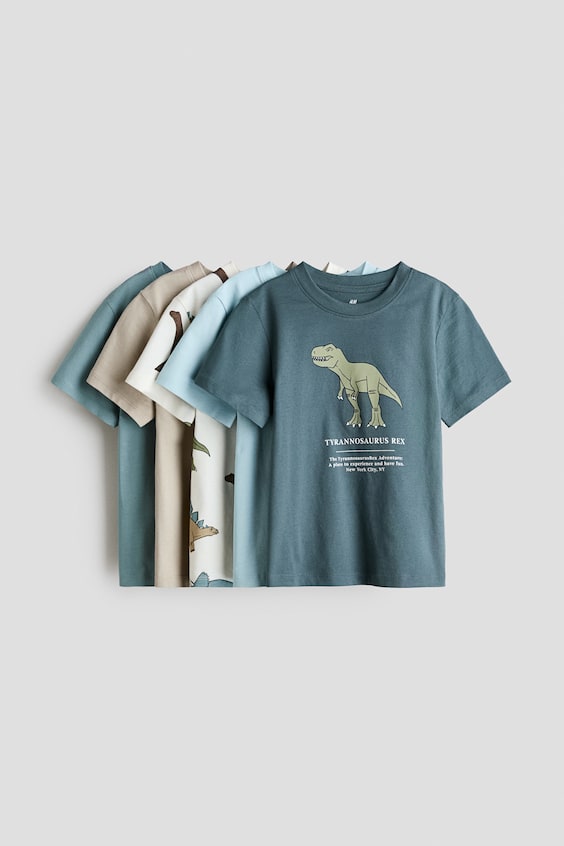 Детские футболки H&M 5-pack Jersey T-shirts
