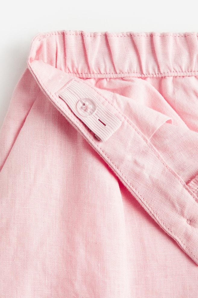 Shorts i hør - Lys rosa - 3