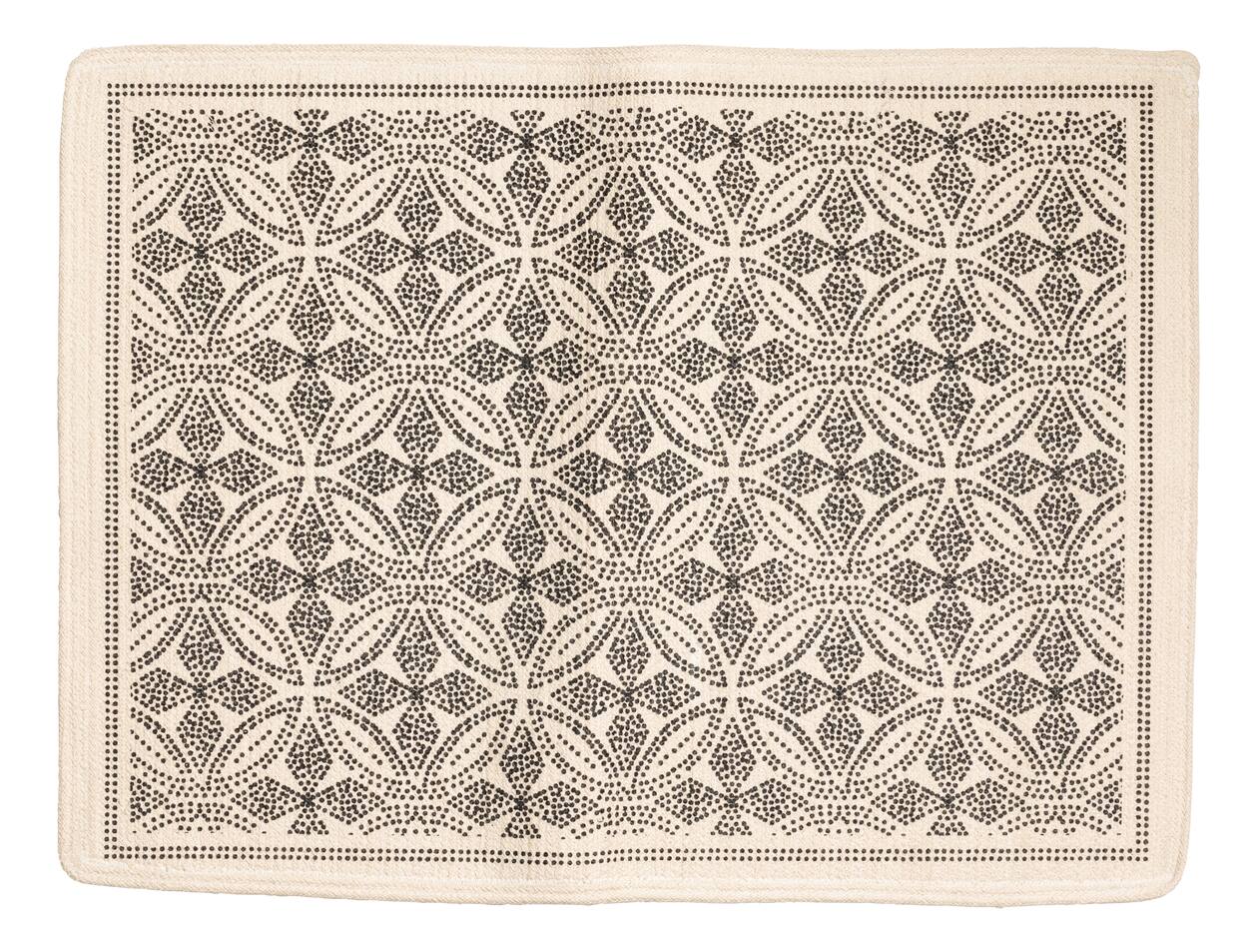 Patterned bath mat - Natural white/Anthracite grey - Home All | H&M GB