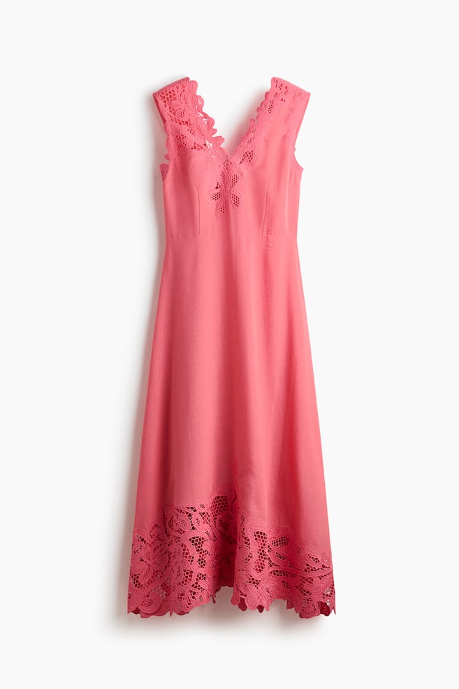 Broderie anglaise dress - Rosa - 1