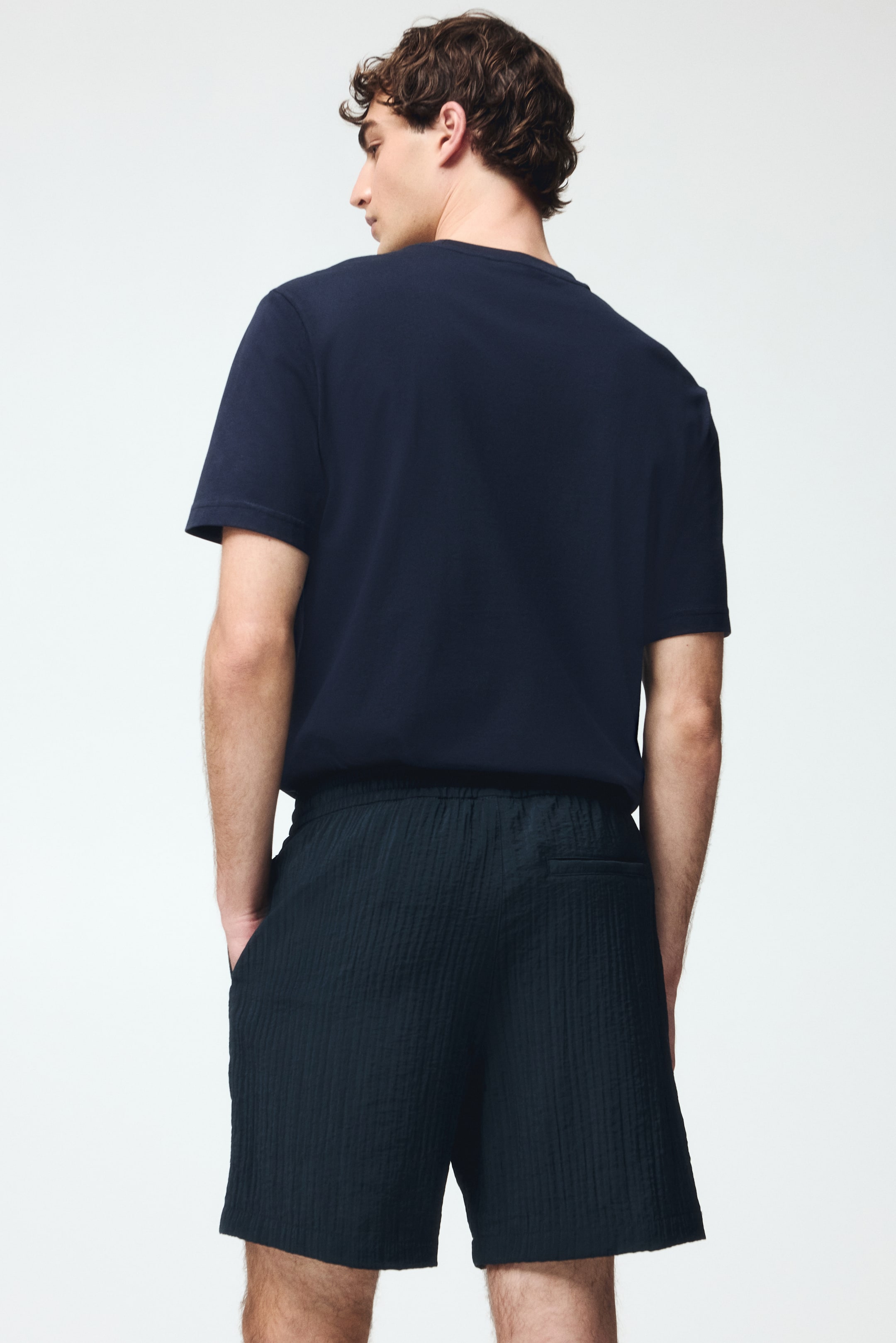 Мужские шорты H&M Relaxed-Fit Textured Shorts — фото 6