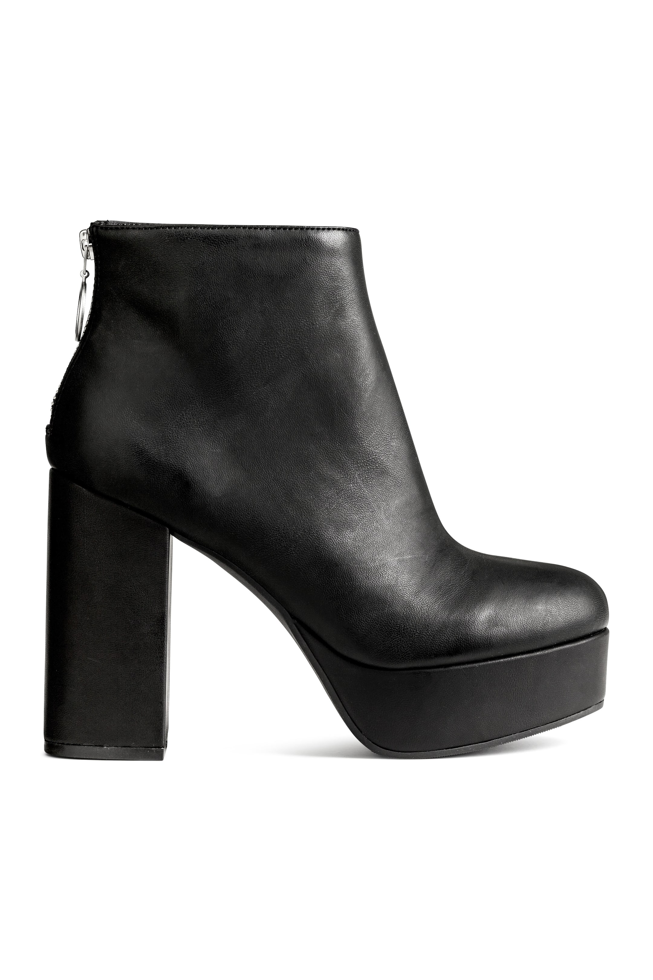 Grotere afbeelding bekijken: Plateaulaarsjes - Zwart - DAMES | H&M NL 1