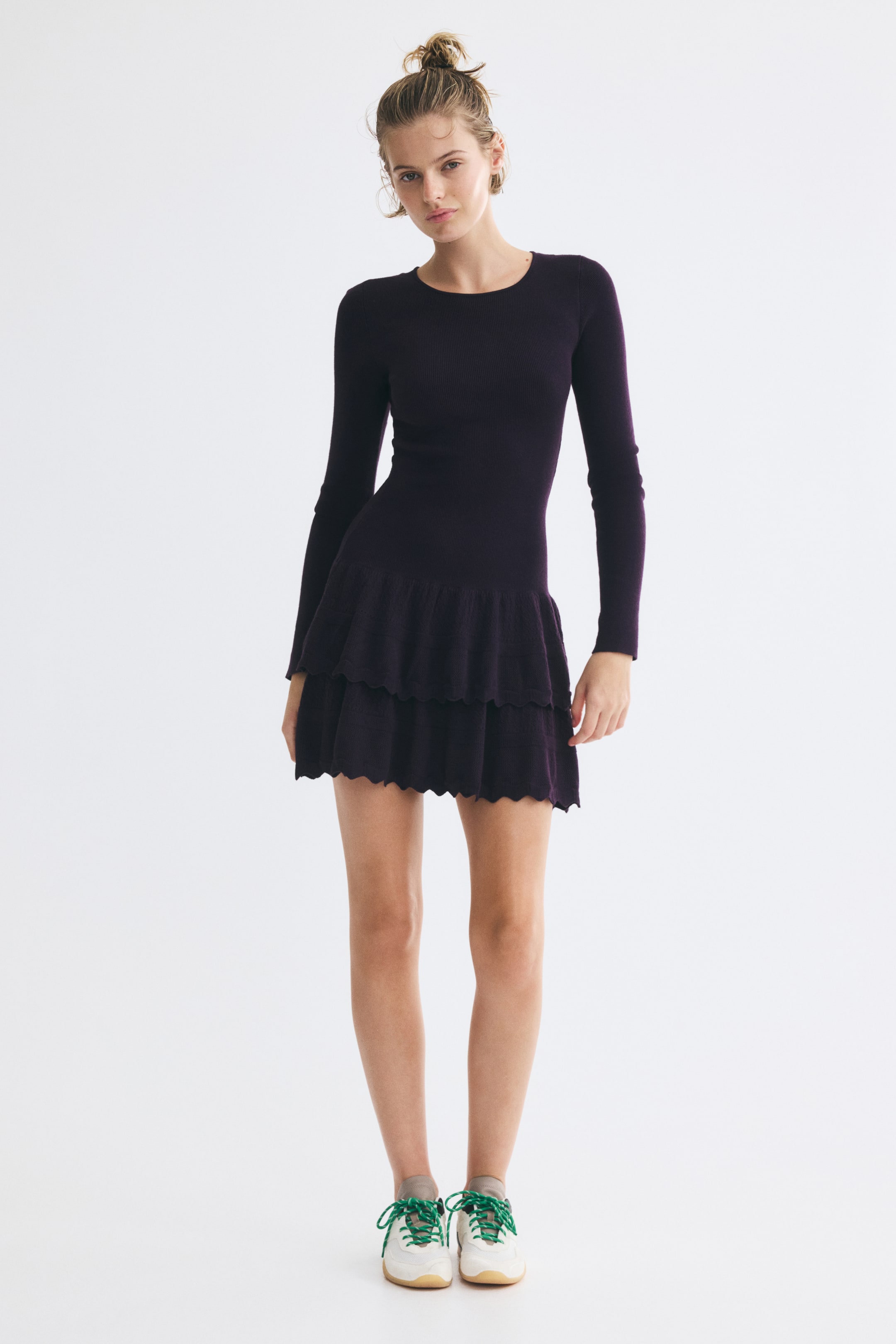 Tiered Rib-Knit Dress