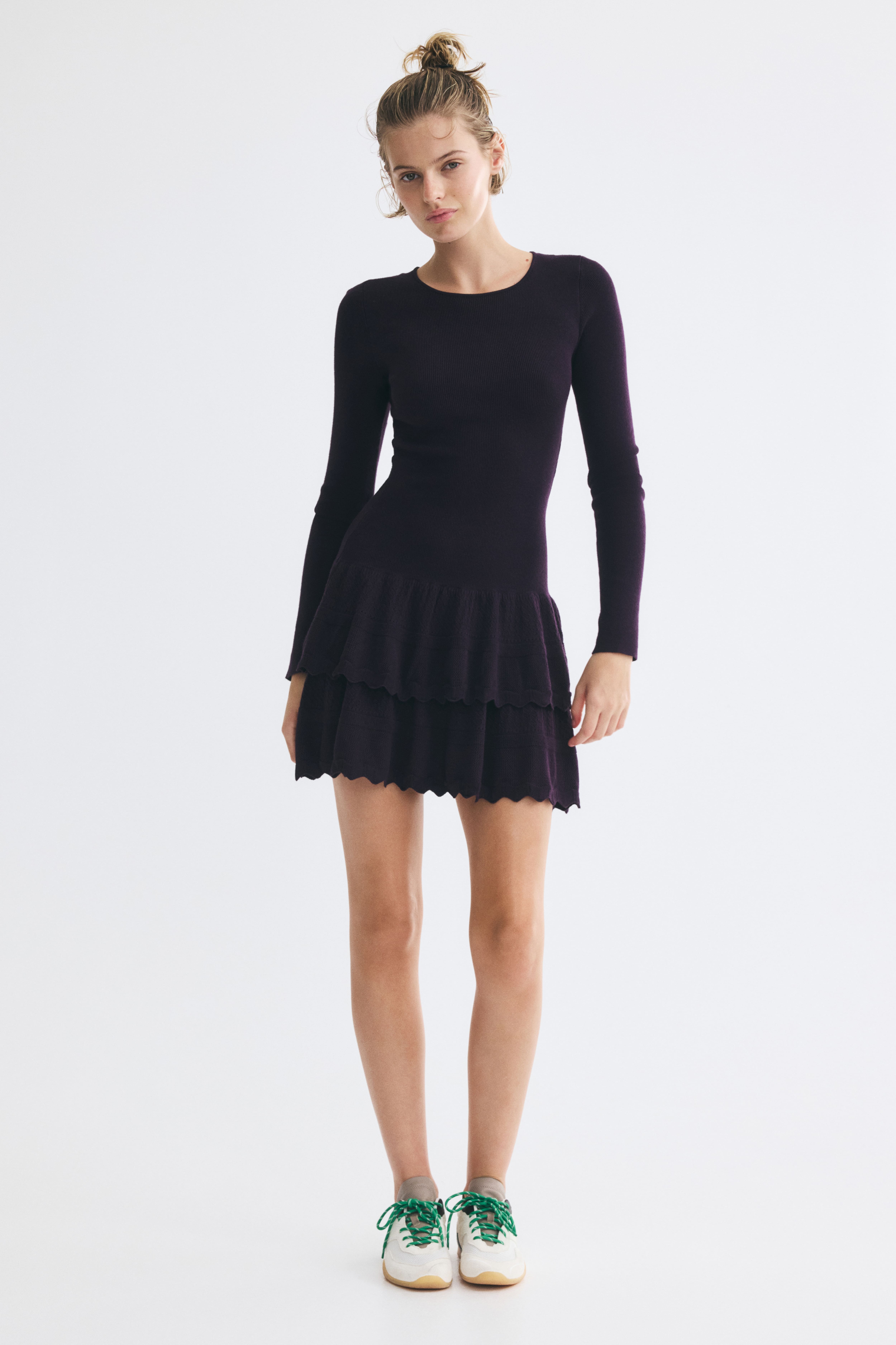 Tiered Rib-Knit Dress