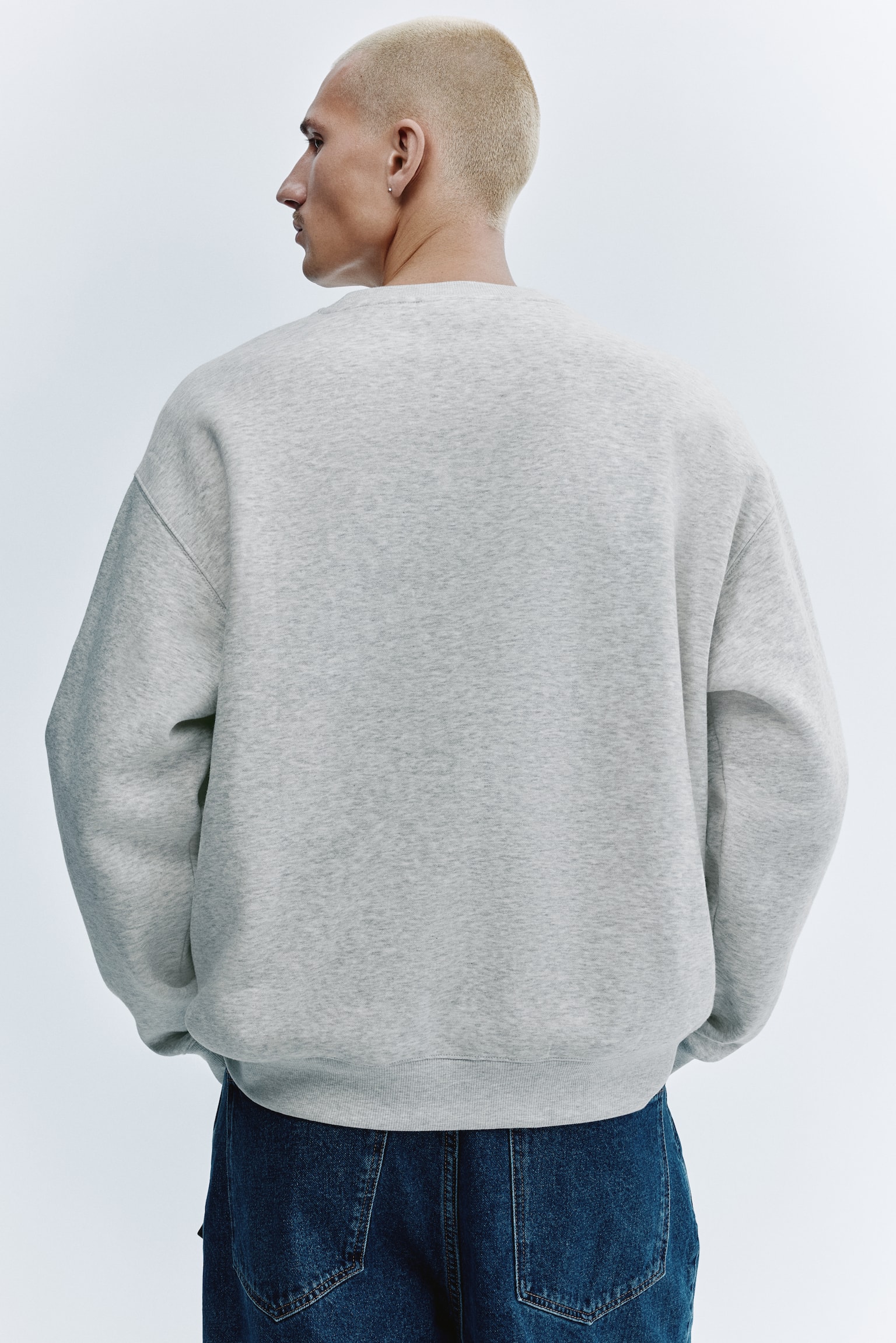 Relaxed Fit Embroidery-motif sweatshirt - Grey marl/Slow Gardening Club - 3