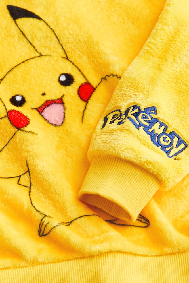 Printed pile hoodie - Yellow/Pokémon - 4