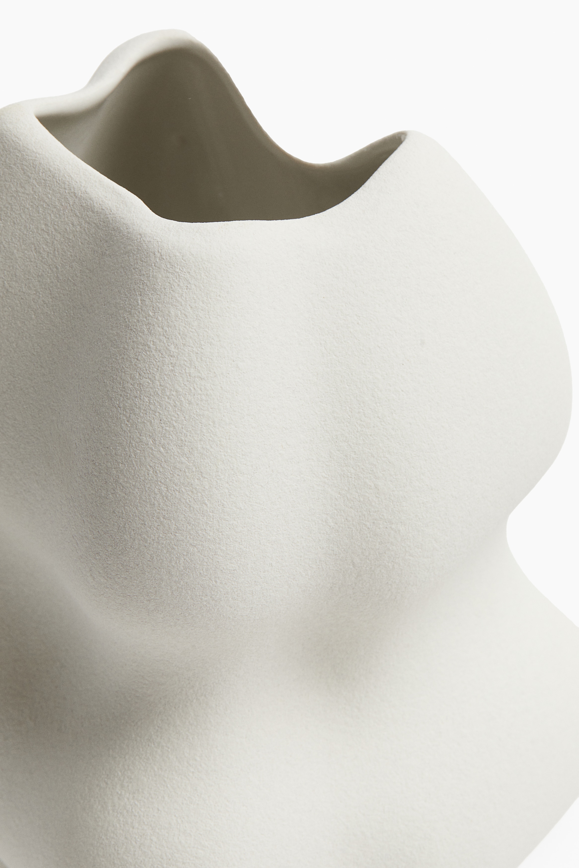 White Irregular-Shaped Stoneware Vase at H&M Home | H&M US