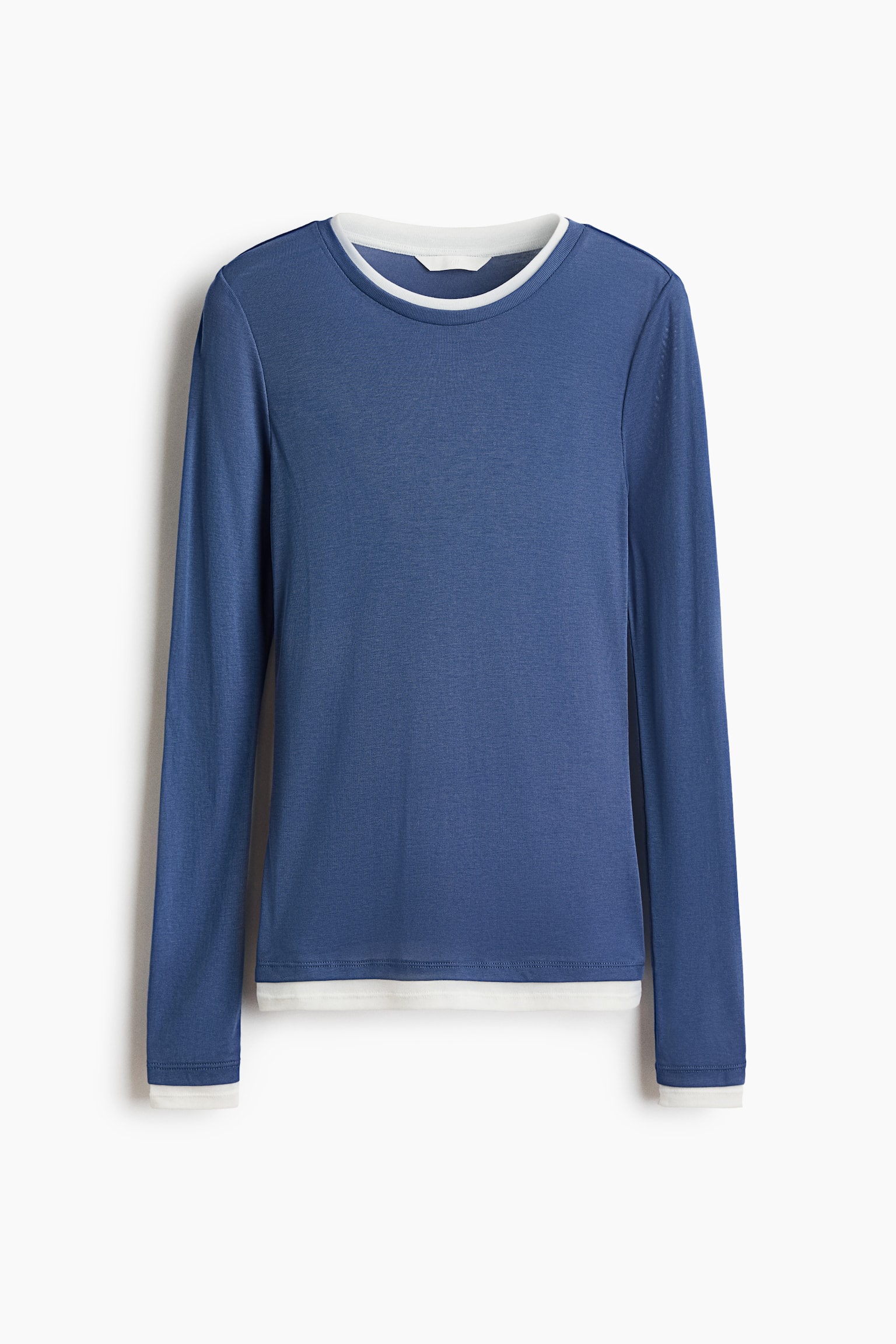 Layered-look top - Dark dusty blue/Black/Dark purple/Grey marl - 1
