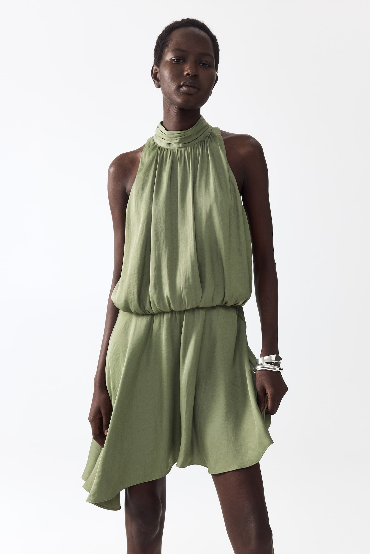 Asymmetric-skirt dress - 1