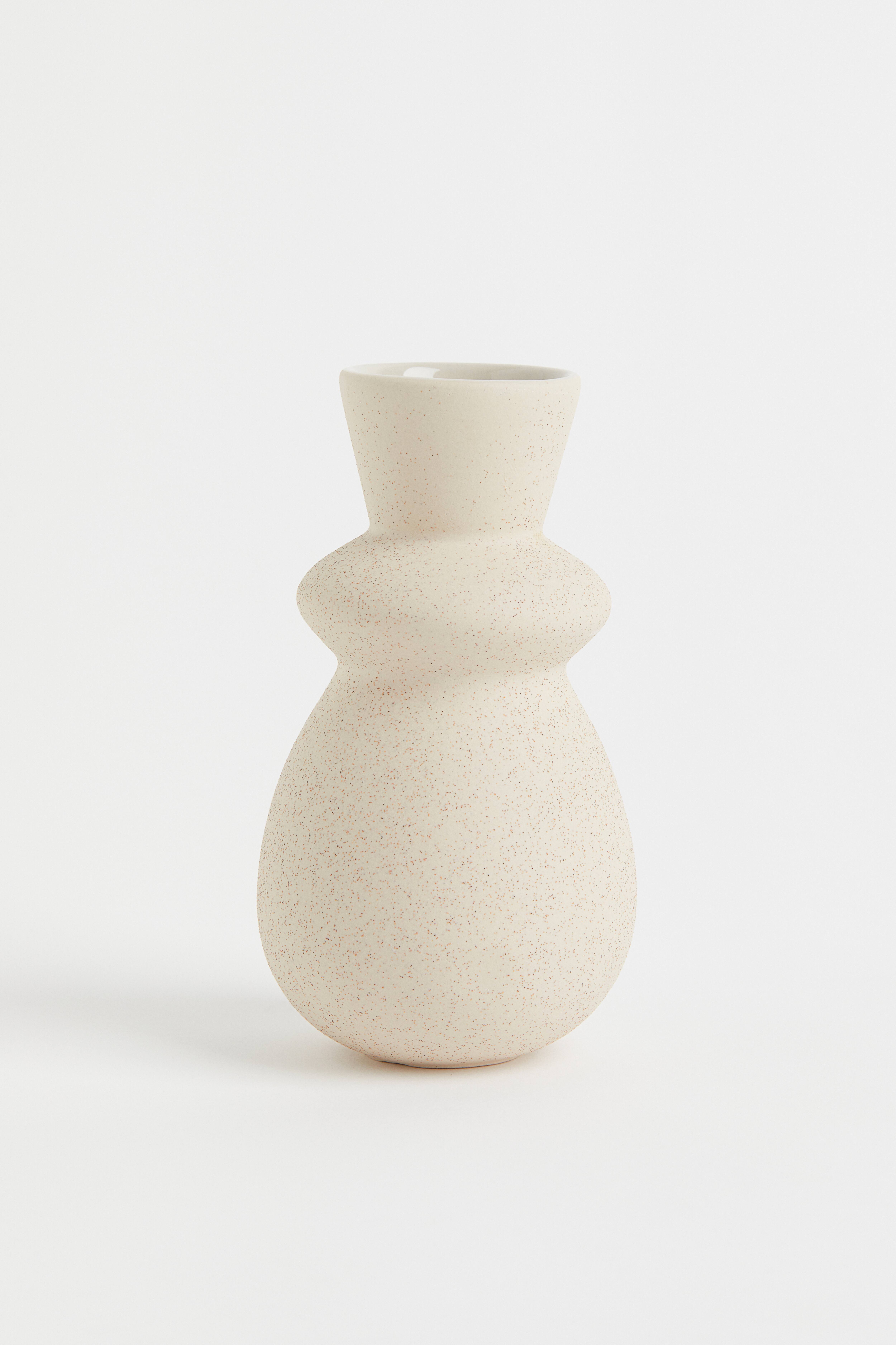 (PRICE FIRM) H&M Light Beige Ceramic Vase - Arch Vase - buy U Shape Vase - H&M Vase