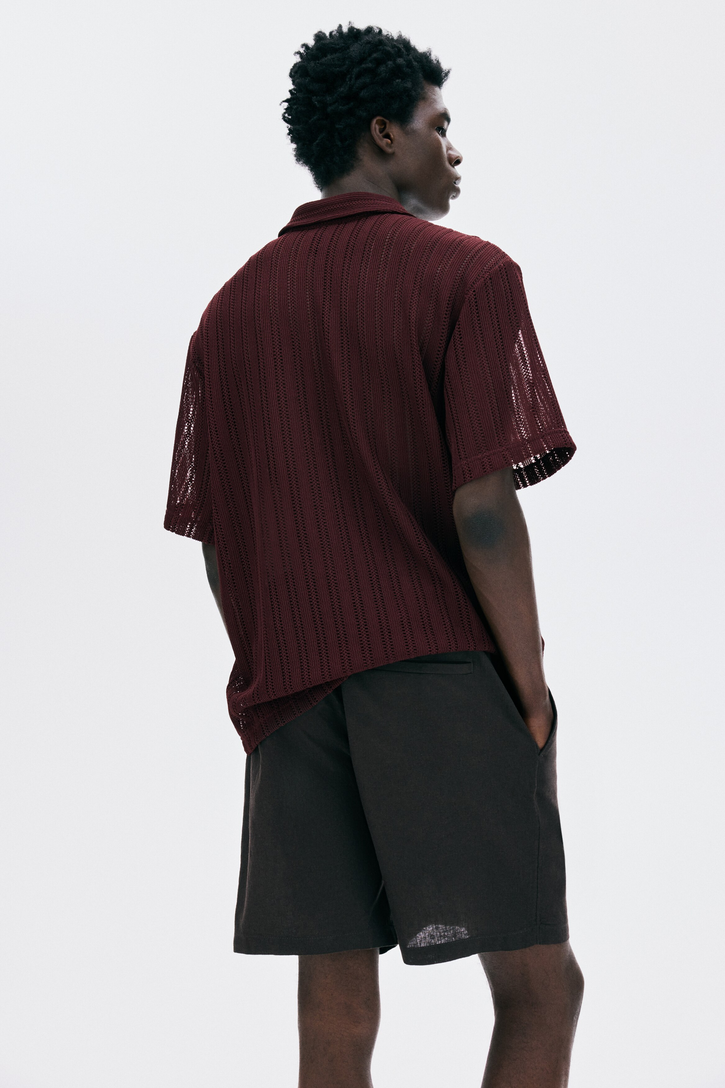 Regular Fit Linen-blend shorts