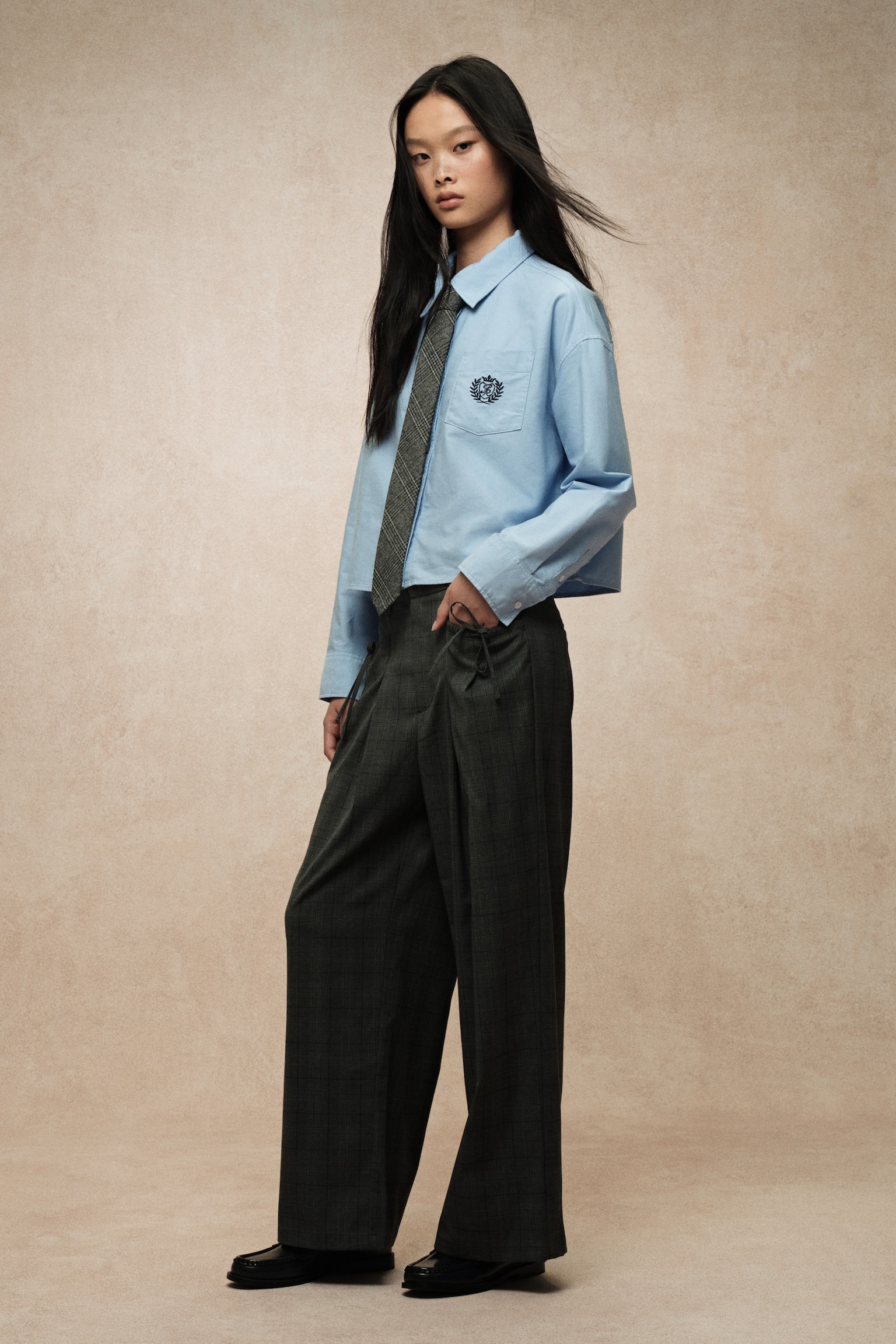 Áo sơ mi cài khuy sau lưng - Màu xanh dương nhạt - 6