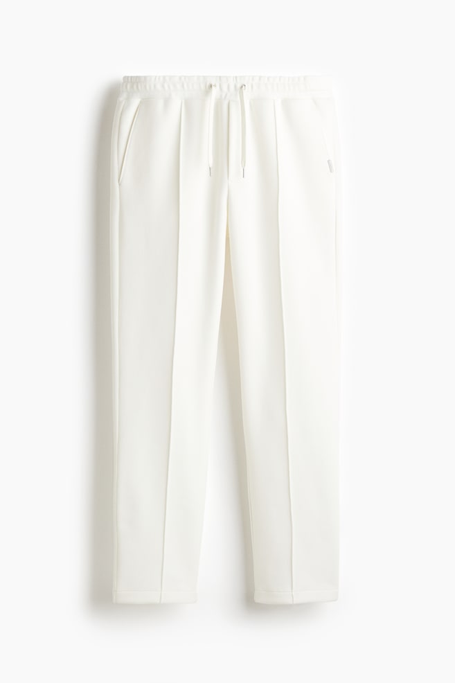 Regular Fit Tailored-Look Joggers - White/Black/White/Light gray melange - 1