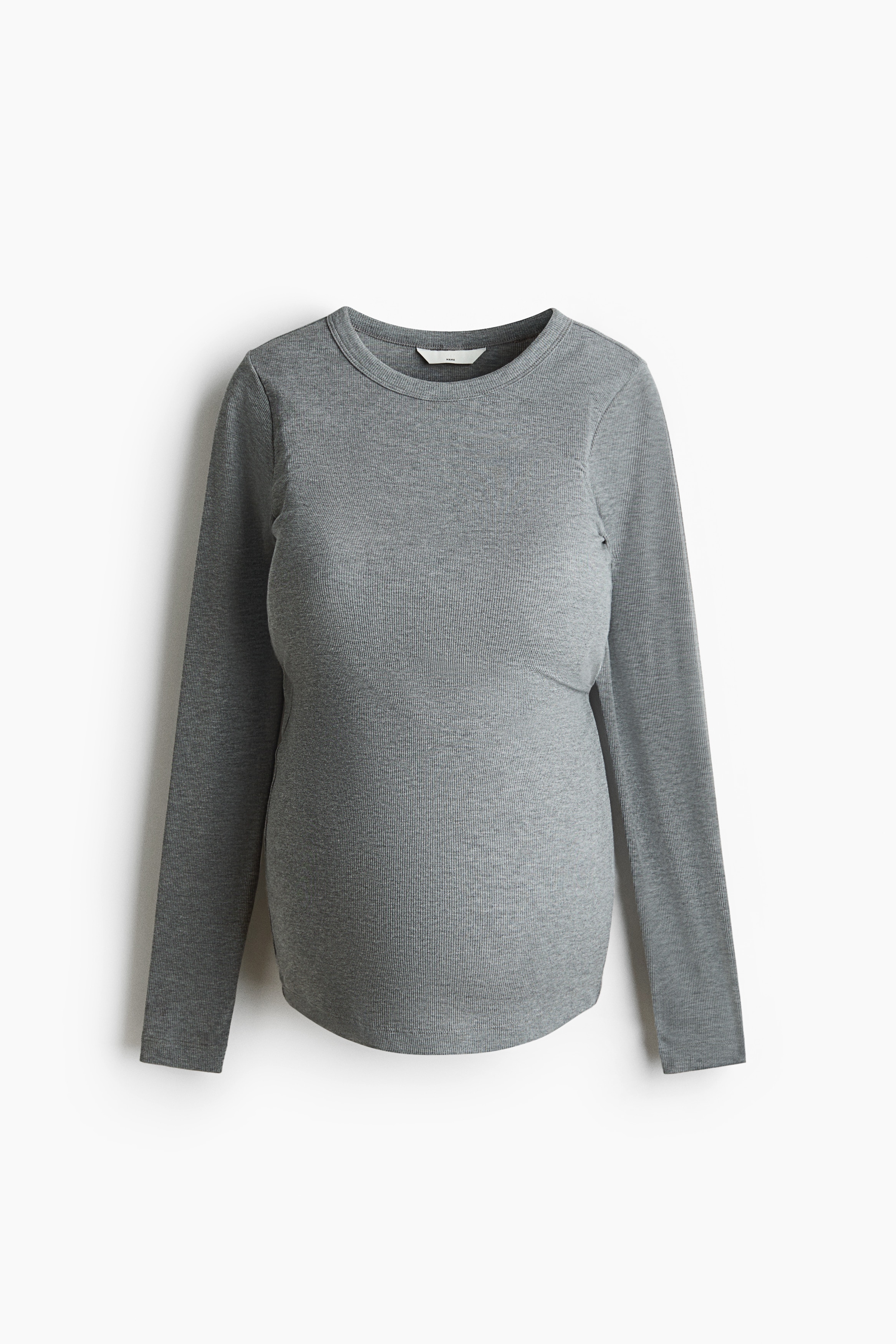 MAMA Ribbed jersey top - Grey marl/Light beige marl/Black/Cream/Dusty pink/Light green/Bright red/Light pink/Grey marl/Burgundy/Bright red
