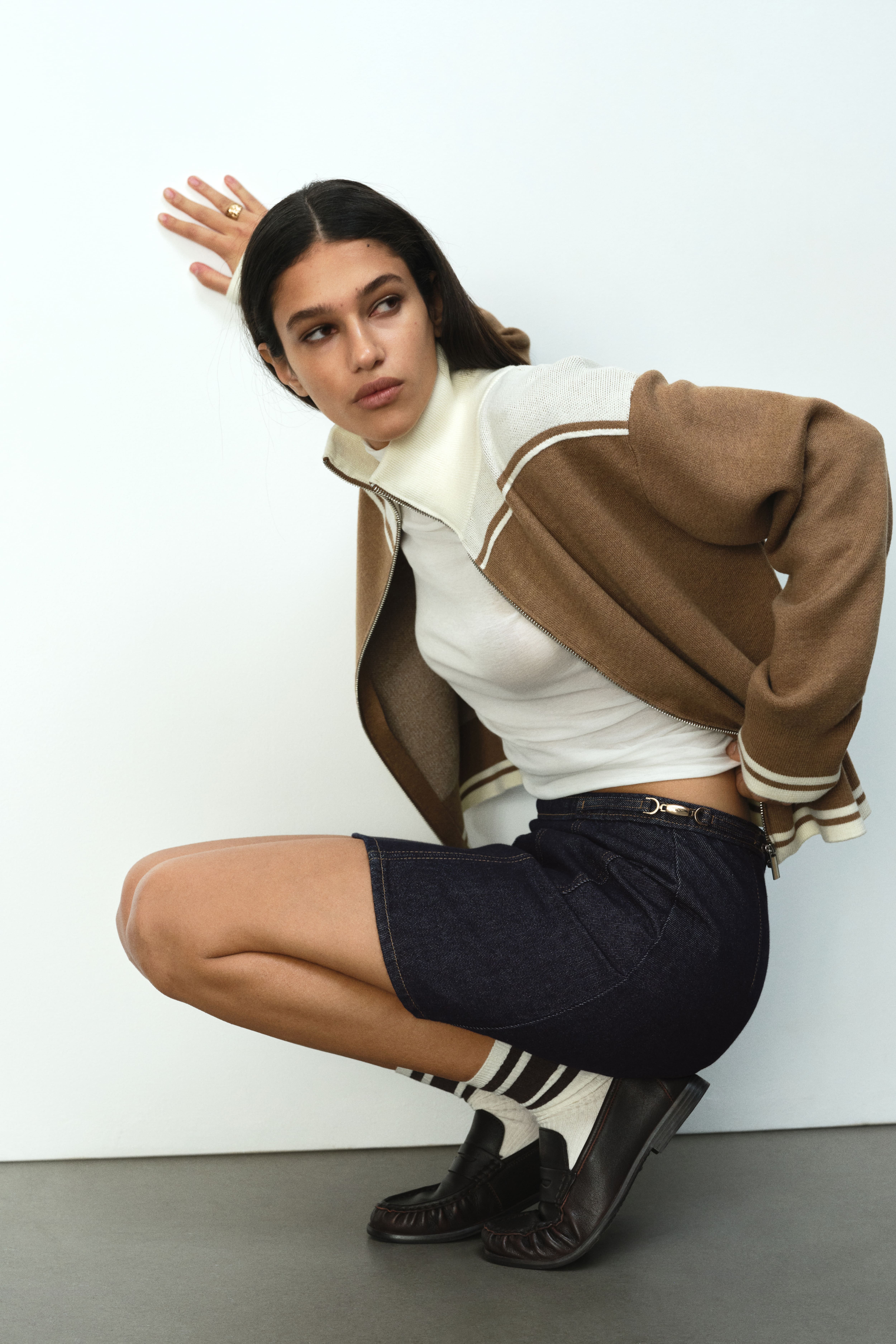 Jupe trapèze en denim
