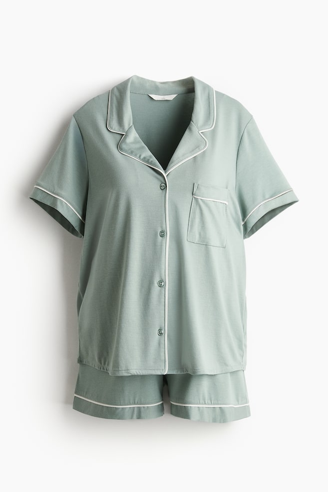 MAMA Pyjama avec passepoils - Vert ancien - 1
