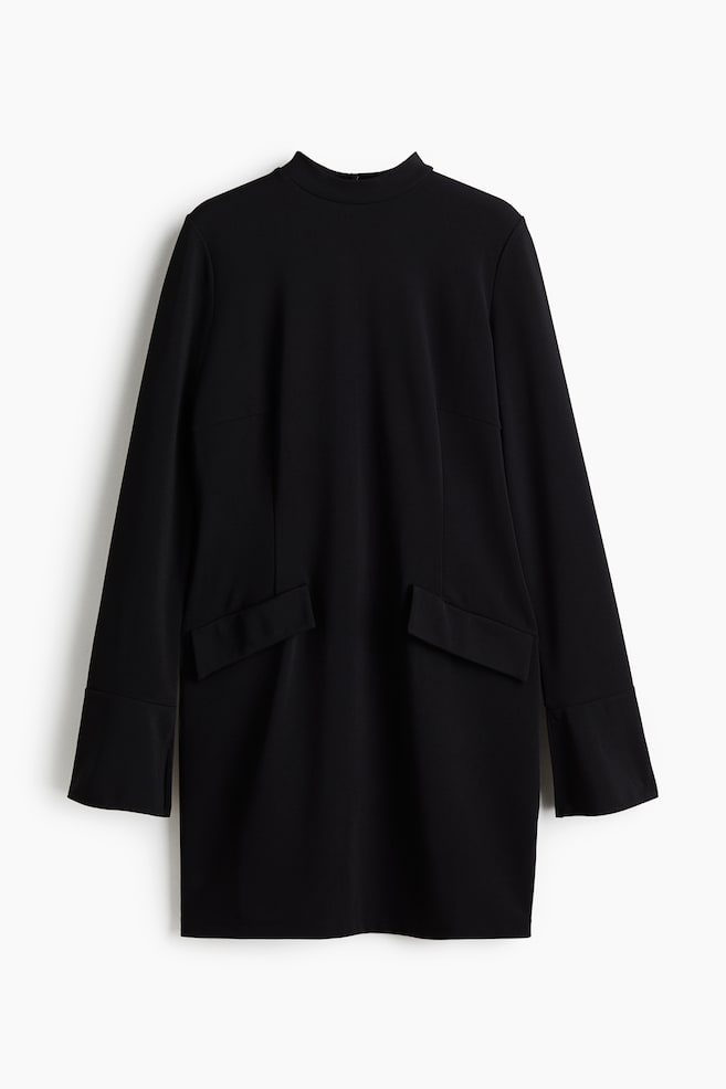 Vestido en punto interlock - Negro - 1