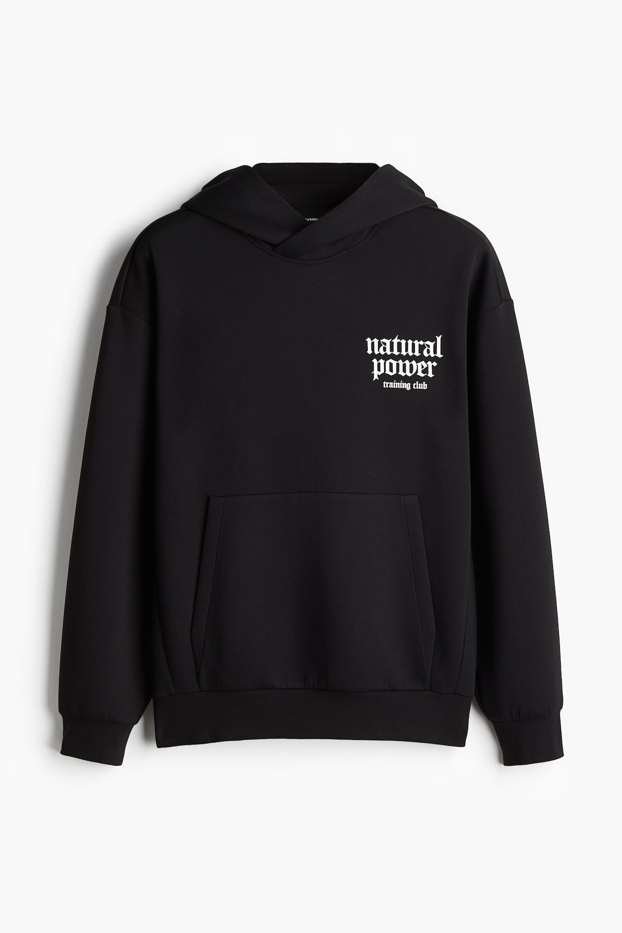 Loose Fit Sports hoodie with DryMove™ Black/Natural Power Men H&M