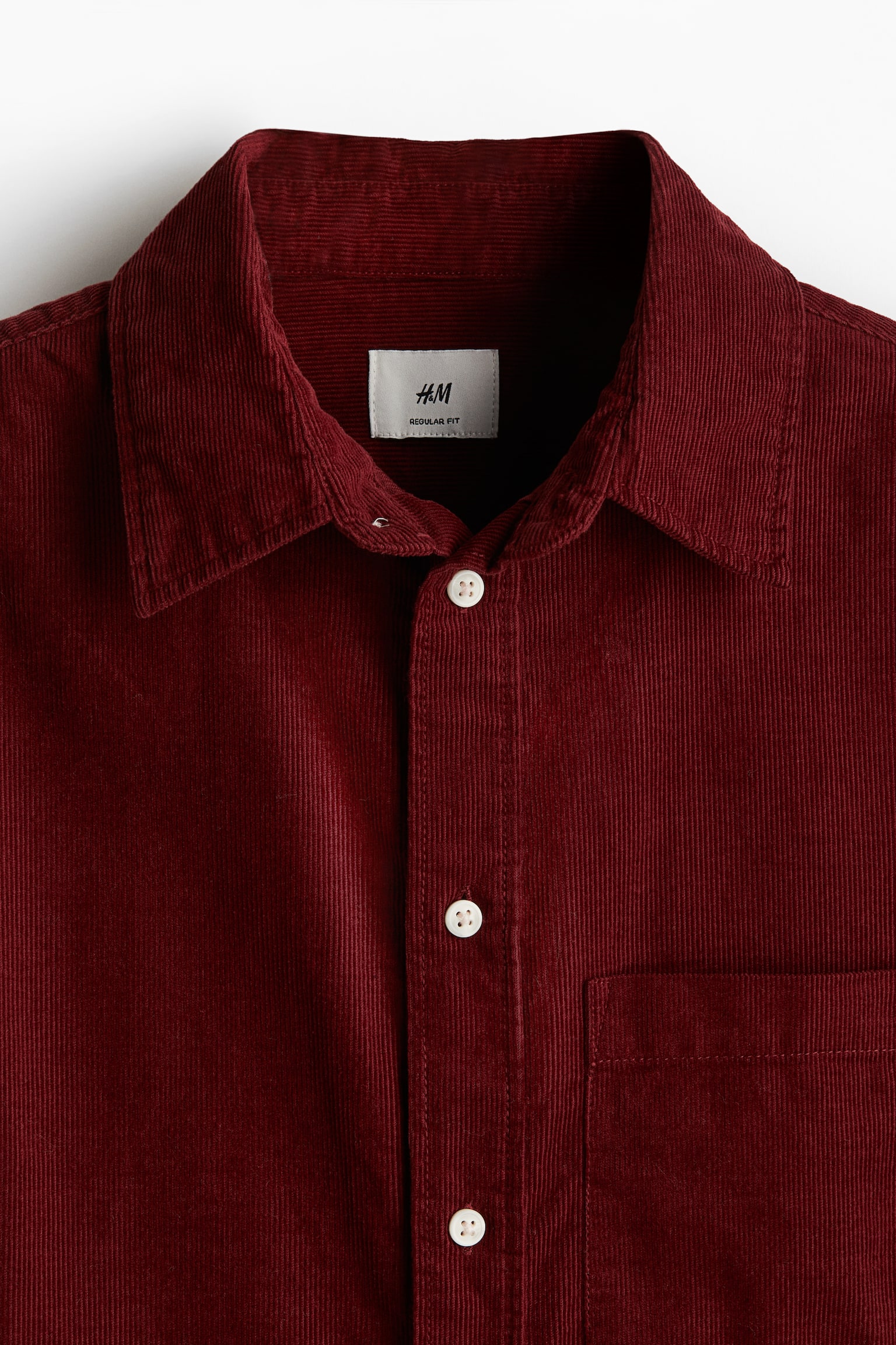 Regular Fit Corduroy shirt - Burgundy/Navy blue/Dark khaki green/Black/Dark brown/Light beige/White - 8