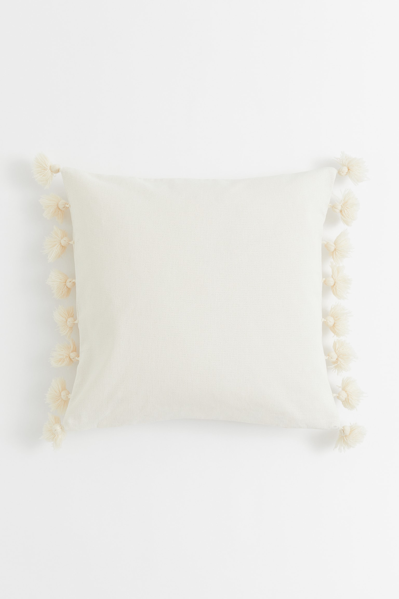 Cushion cover with tassels - Light beige - 1