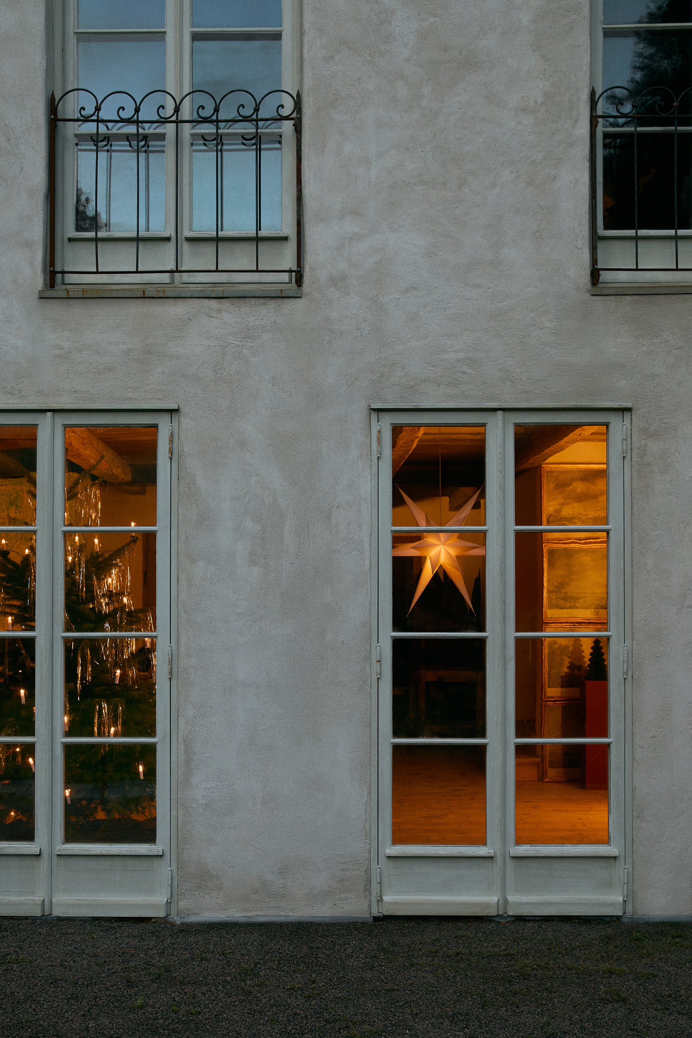 Stjerneformet lampeskjerm av papir - Cream