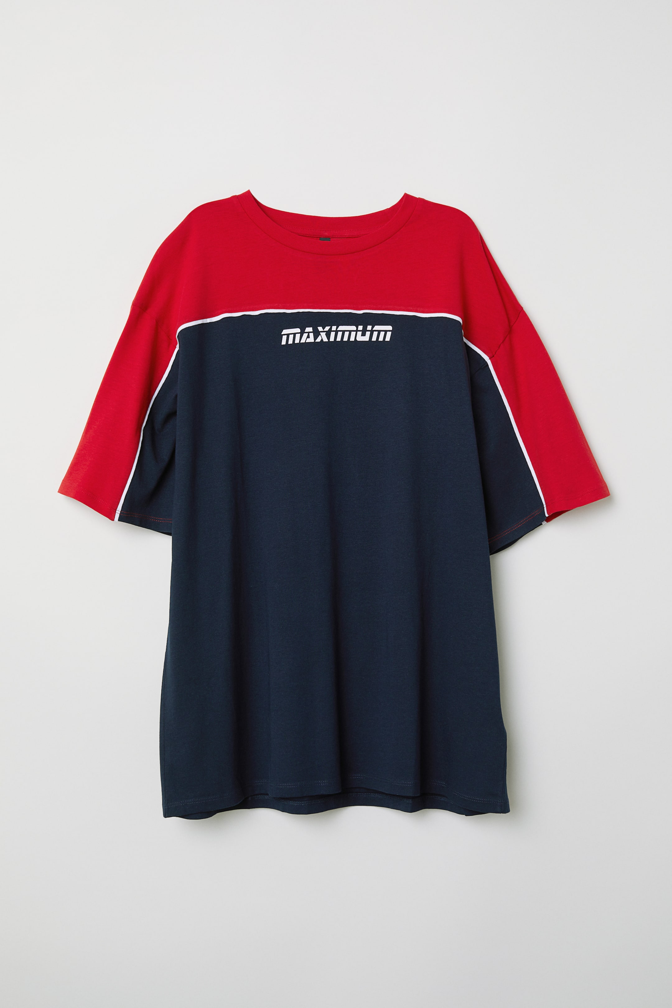 View larger image: Oversized T-shirt - Dark blue/Red - Ladies | H&M IE 1