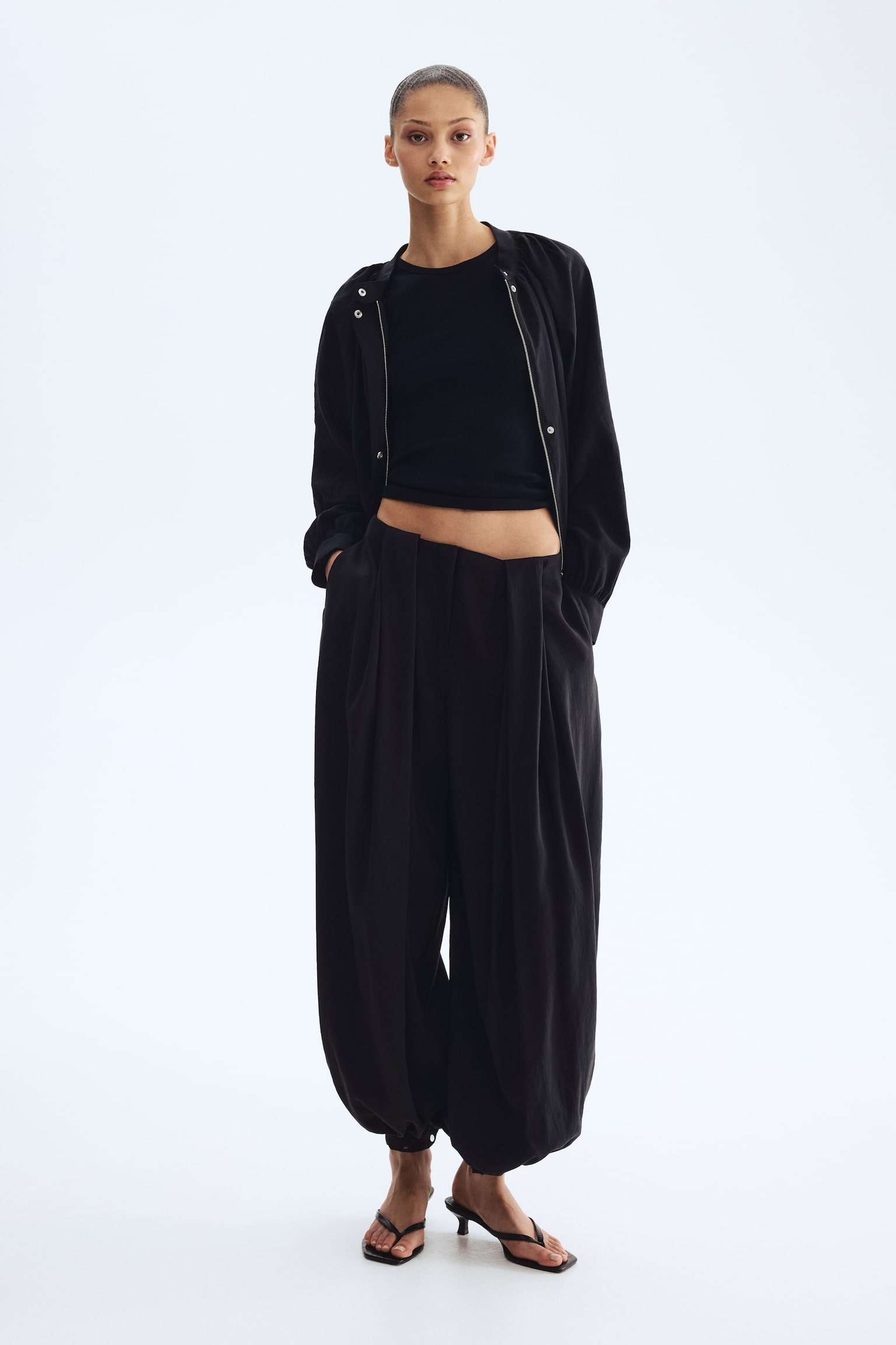 Balloon-Leg Modal Pants - 3