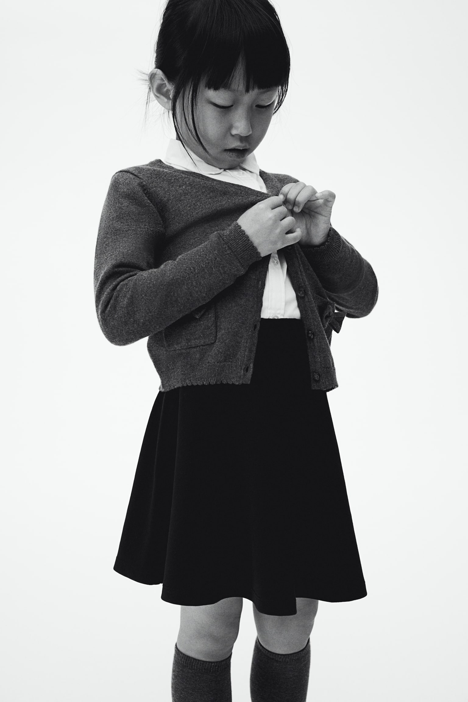 Jersey school skirt - Black/Navy blue/Dark grey - 4