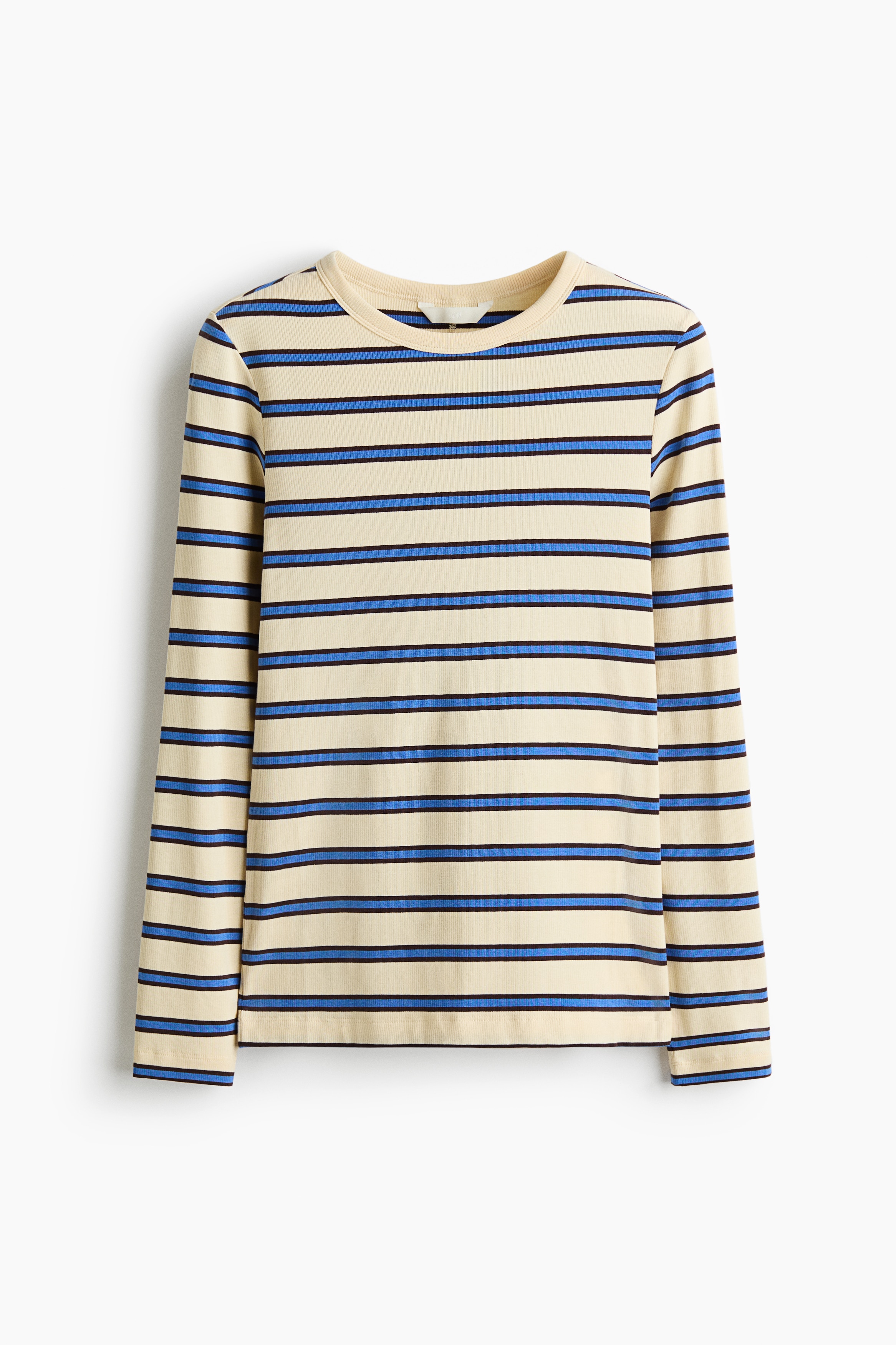 Long-sleeved ribbed top
