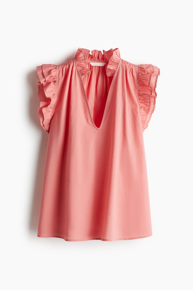 Blouse volantée - Rose/Bleu/rayé/Blanc/bleu/fleuri/Blanc/bleu clair/fleuri - 1