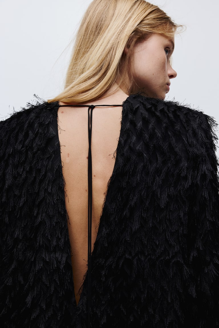 Women's Black Fringed dress | H&M GB Women's Black Fringed dress | H&M GB