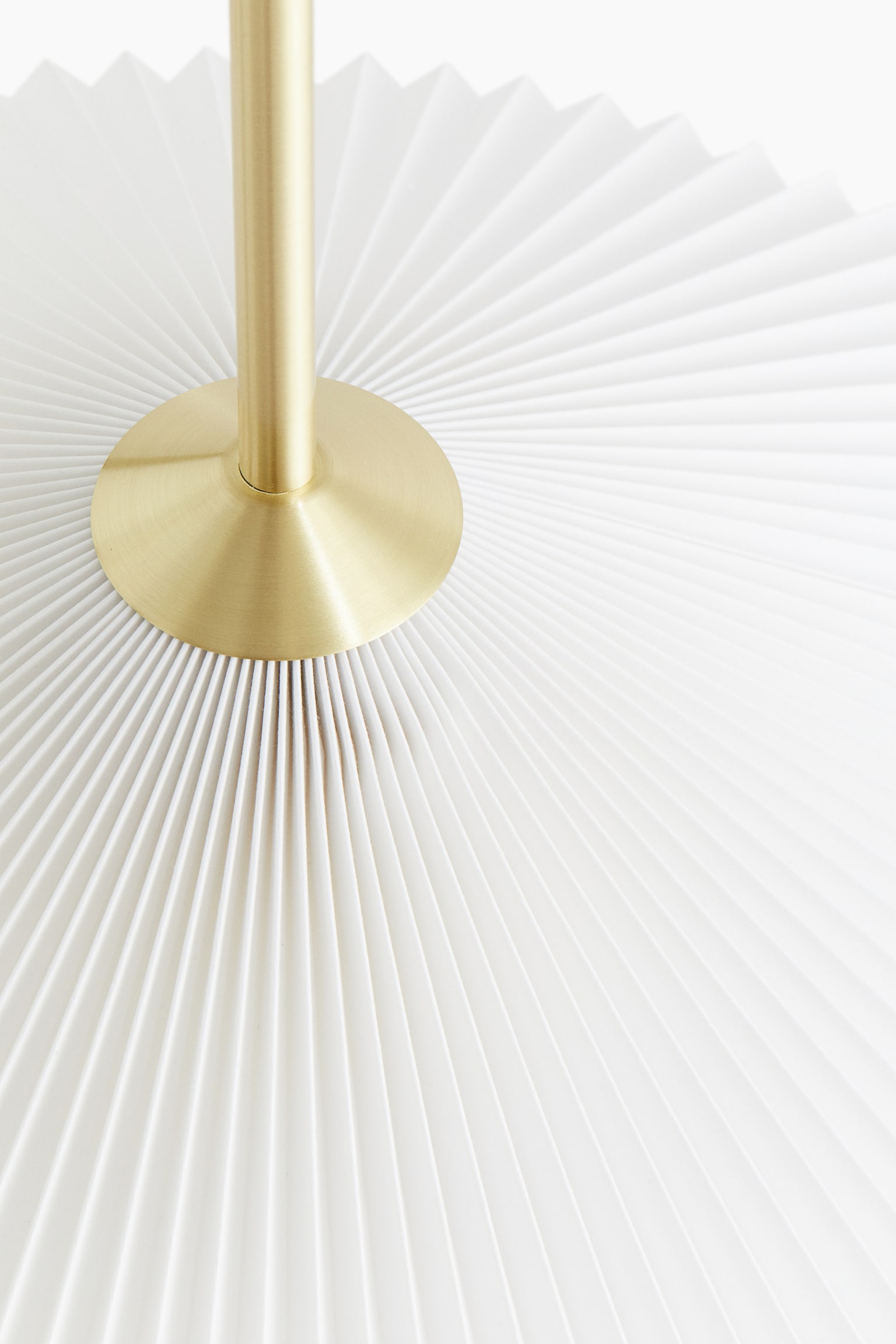 Pleated-shade pendant light - Gold-coloured/White - 3