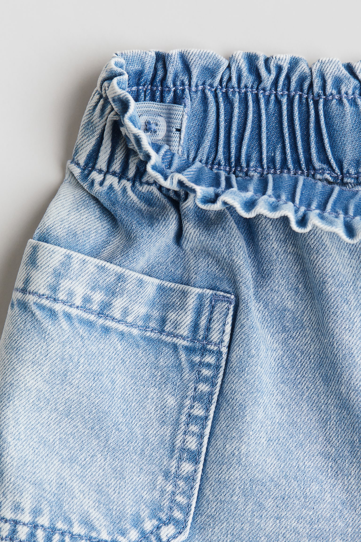 Paper-bag shorts - Light denim blue - 2