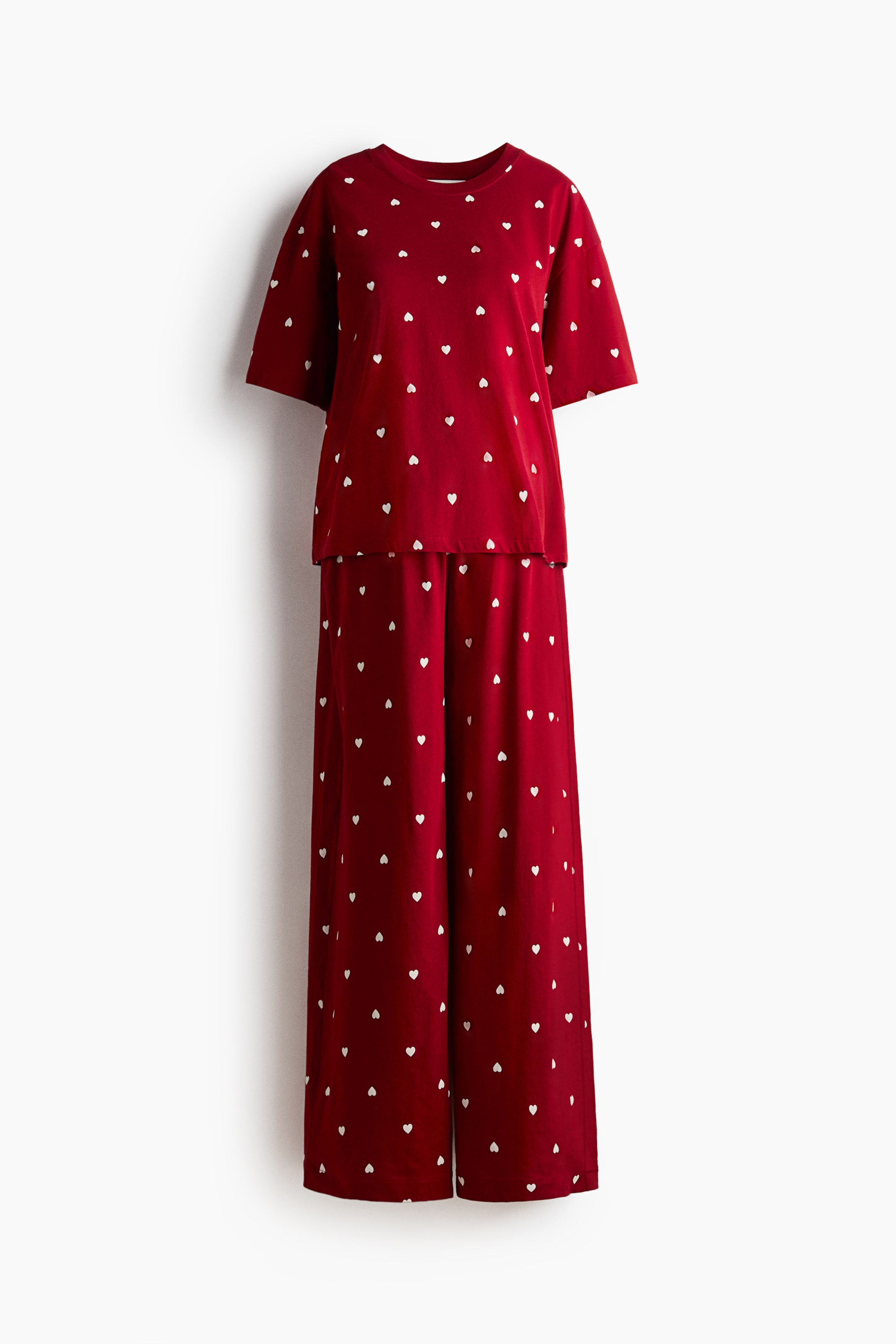 View larger image: MAMA Before & After Cotton pyjamas - Dark red/Hearts - Ladies | H&M GB 1