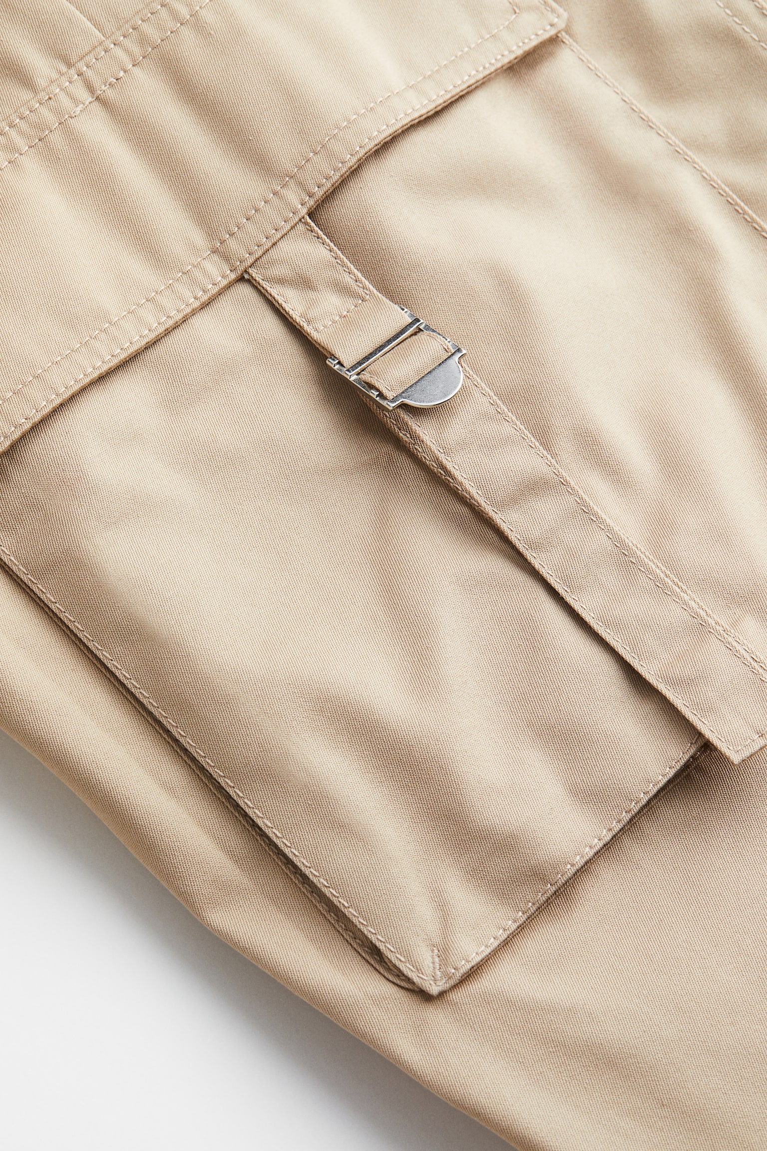 Wide Cargo Pants - Beige - 2