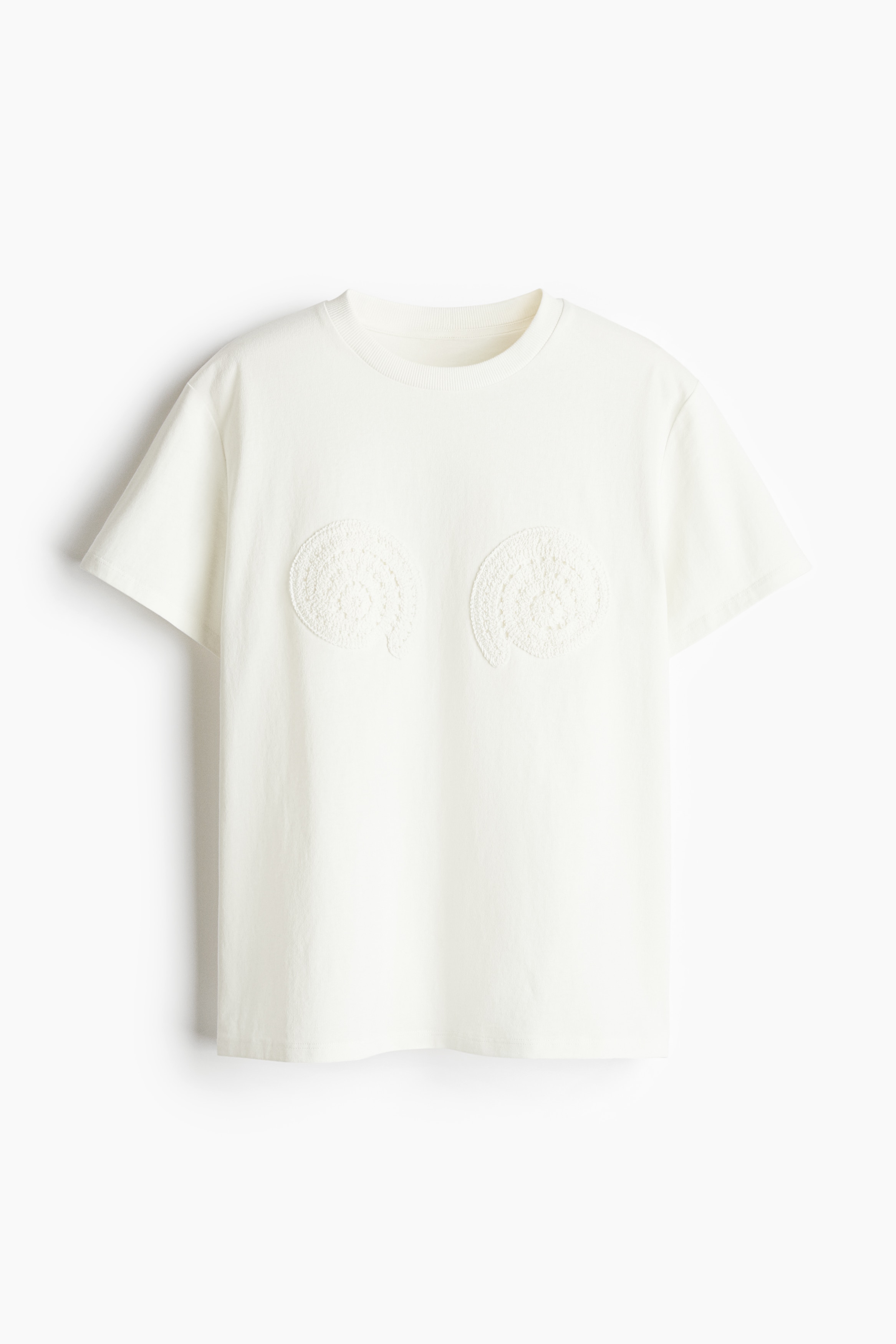 圖案T恤 - 白色/貝殼