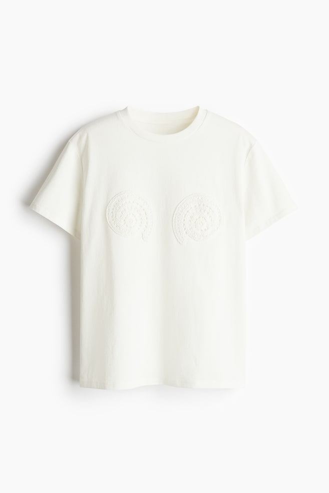 T-Shirt mit Motiv - Weiß/Muscheln - 1