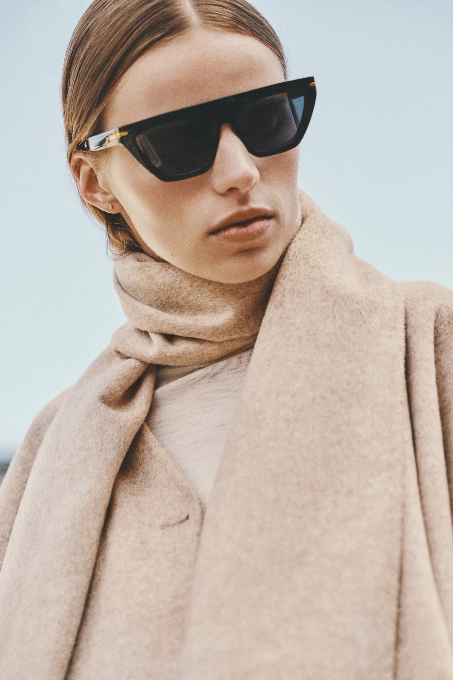 Женская куртка H&M Handmade Wool-Blend Jacket with Scarf, цвет: Светлый бежевый — фото 3
