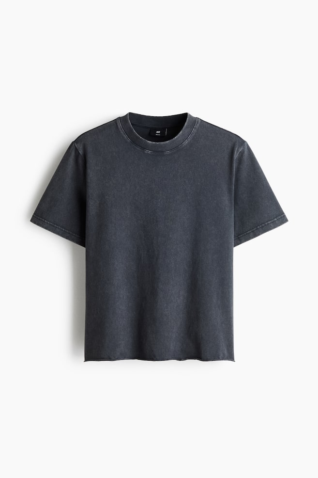 Regular-Fit Washed T-Shirt - Dark gray/Dark blue/Cream - 1