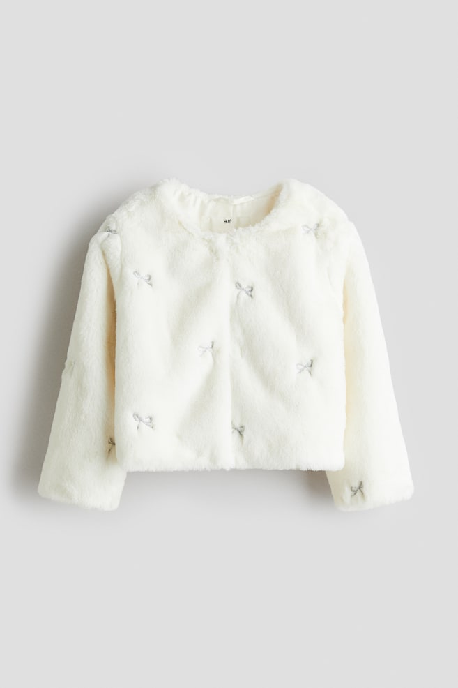 Fluffy jacket - White/Bows - 1
