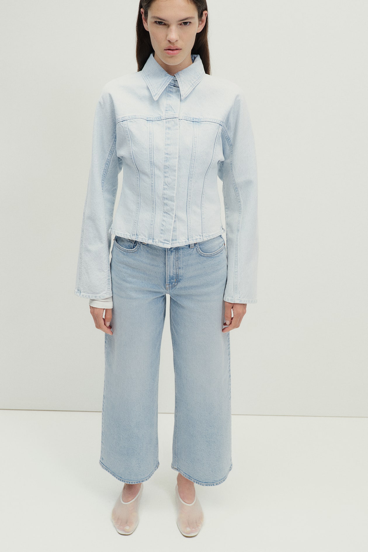 Jean large - Bleu denim clair - FEMME | H&M FR