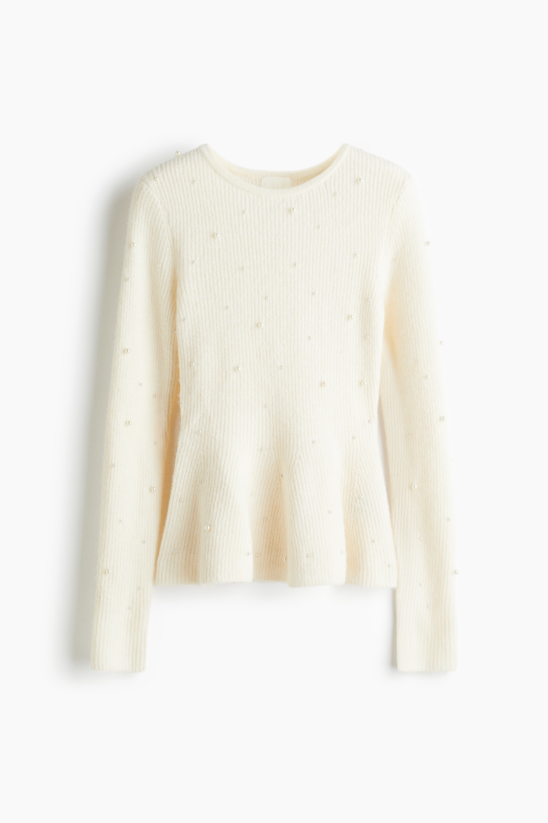 Top con peplum y aplicaciones - Crema/Borgoña/Gris jaspeado