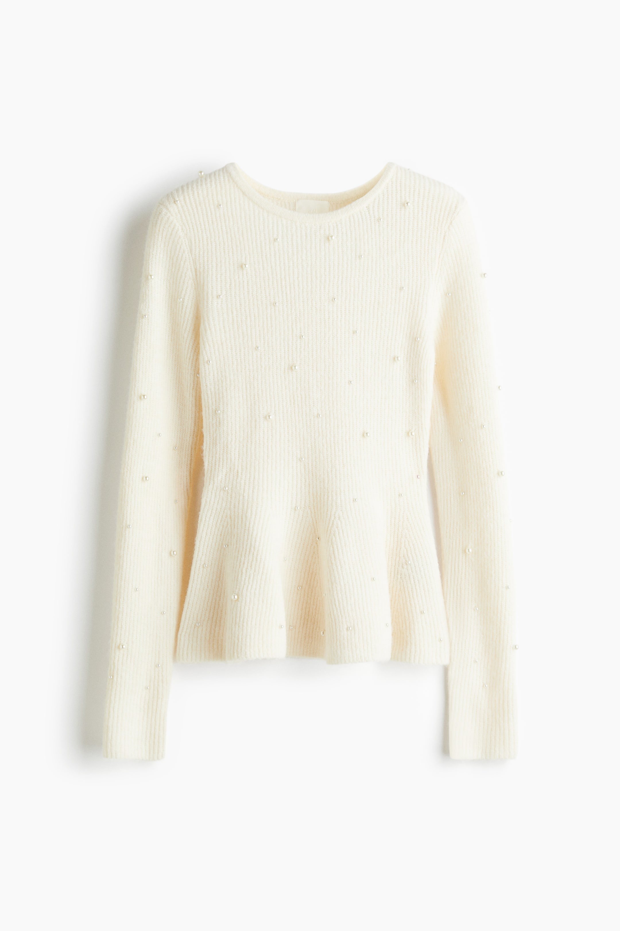 Zobrazit větší obrázek: Top peplum zdobený korálky - Krémová - ŽENY | H&M CZ 4