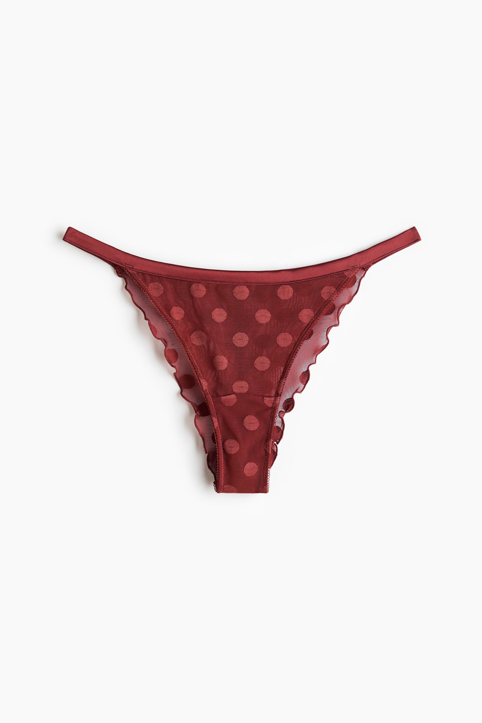 Mesh Brazilian tanga briefs - Dark red