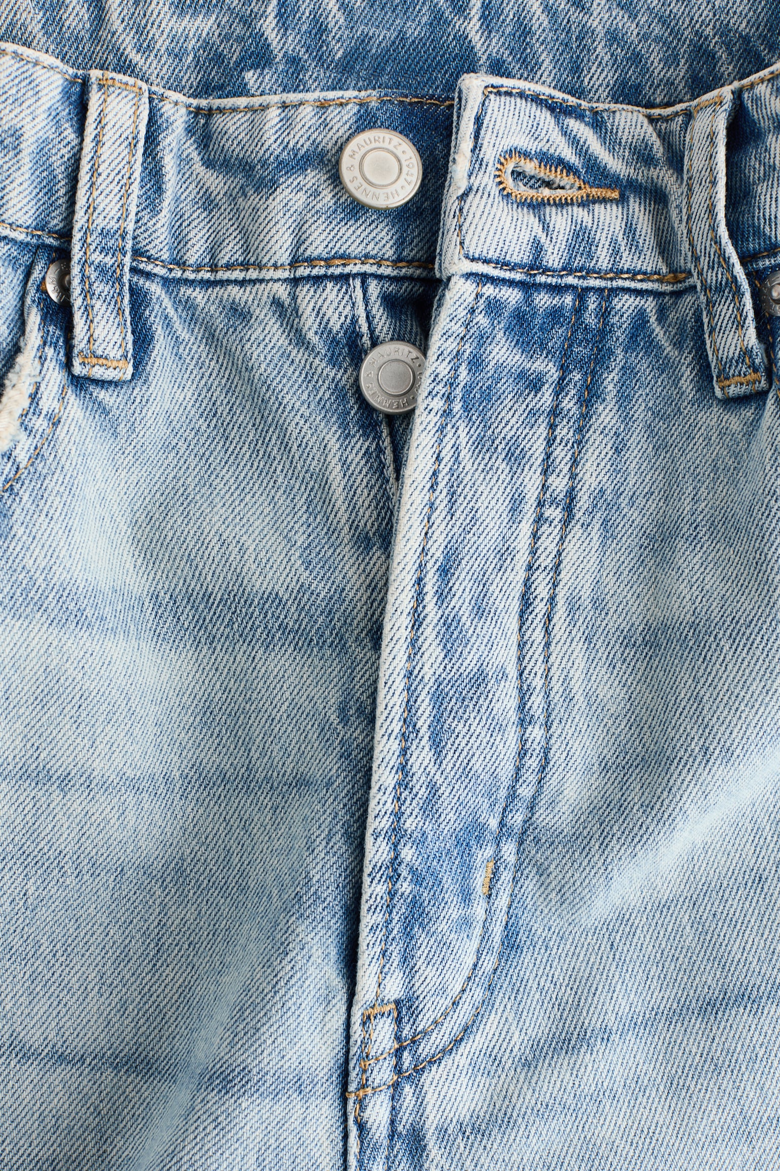 Wide High Waist Ankle Jeans - Licht denimblauw/Donker denimblauw - 3