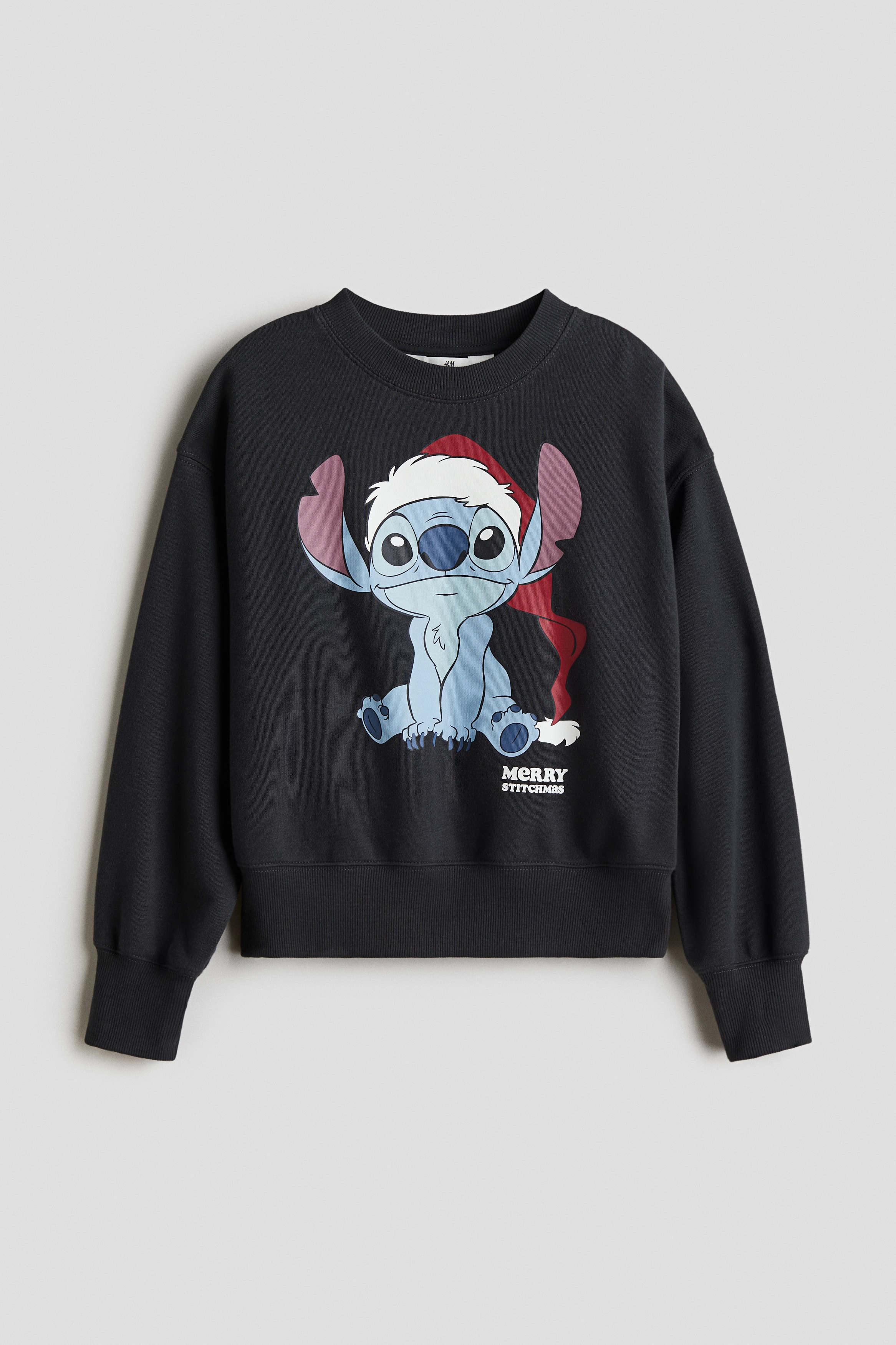 Oversized Printed Sweatshirt - Dark gray/Lilo & Stitch