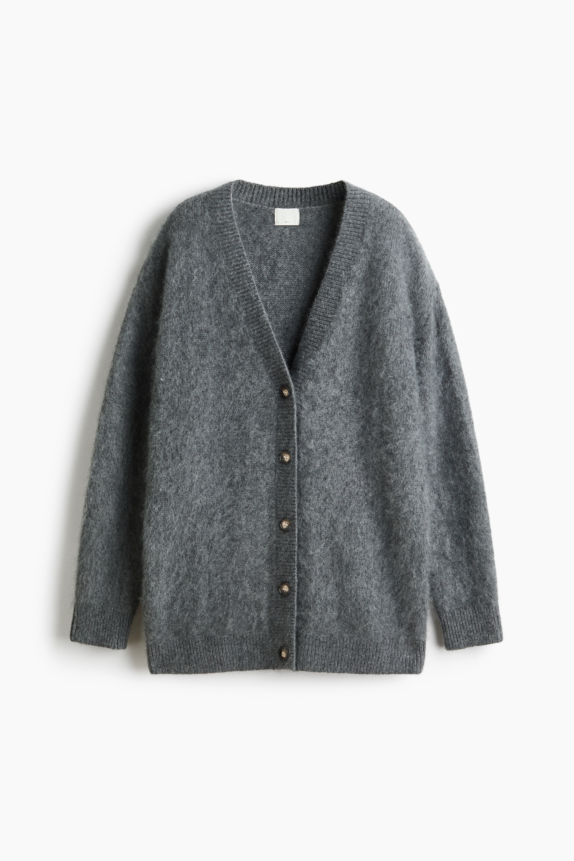 Gilet oversize en laine - Gris chiné