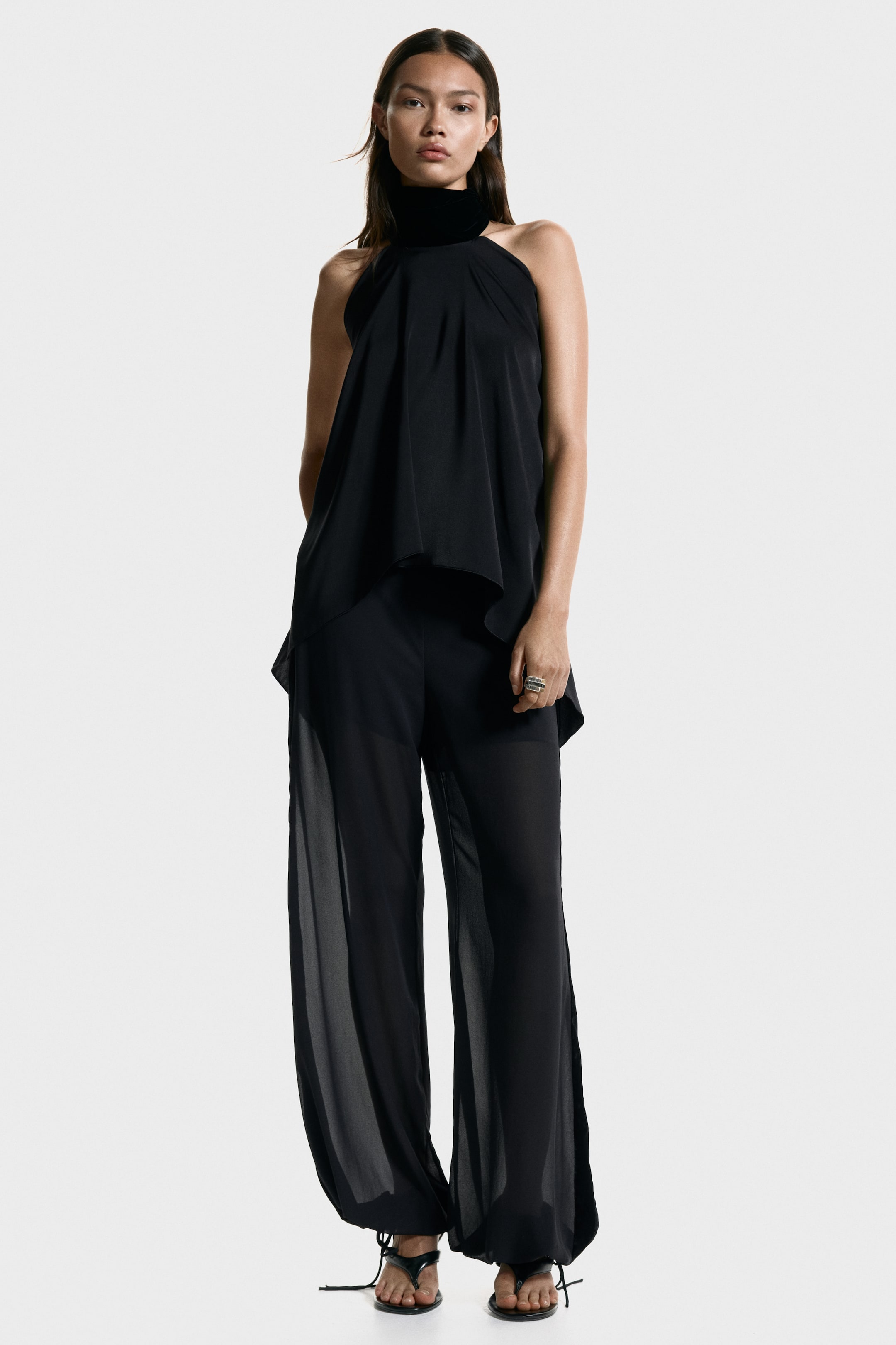 Visualizza immagine più grande: Top con code da annodare al collo - Nero - DONNA | H&M IT 3